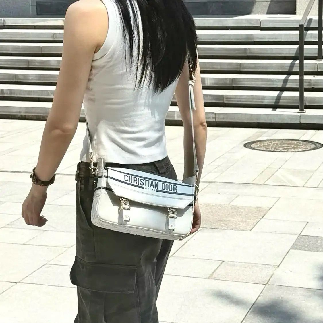 Dior DIOR Diorcamp Small white cowhide leather crossbody bag Size ONE SIZE - 8 Thumbnail