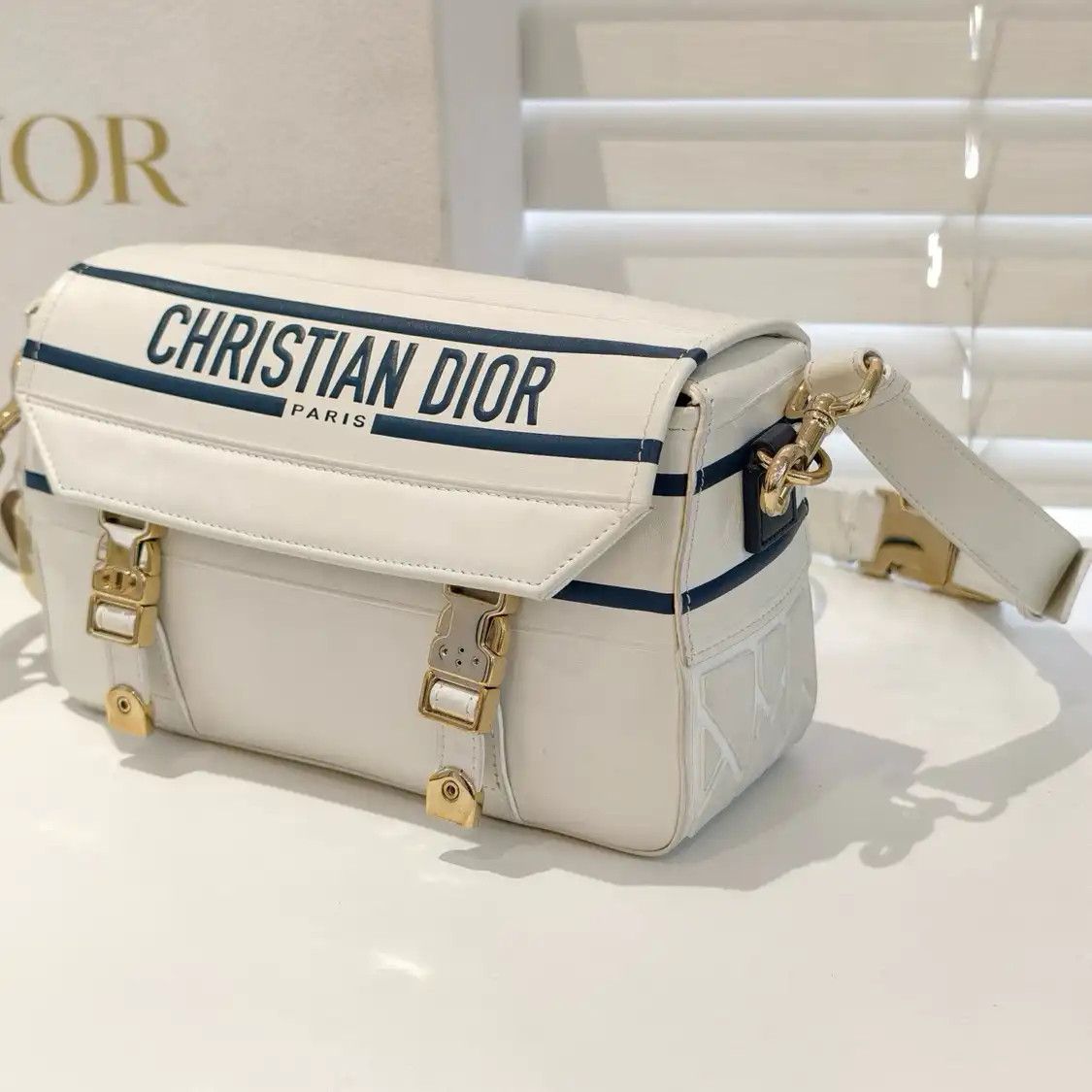 Dior DIOR Diorcamp Small white cowhide leather crossbody bag Size ONE SIZE - 3 Thumbnail