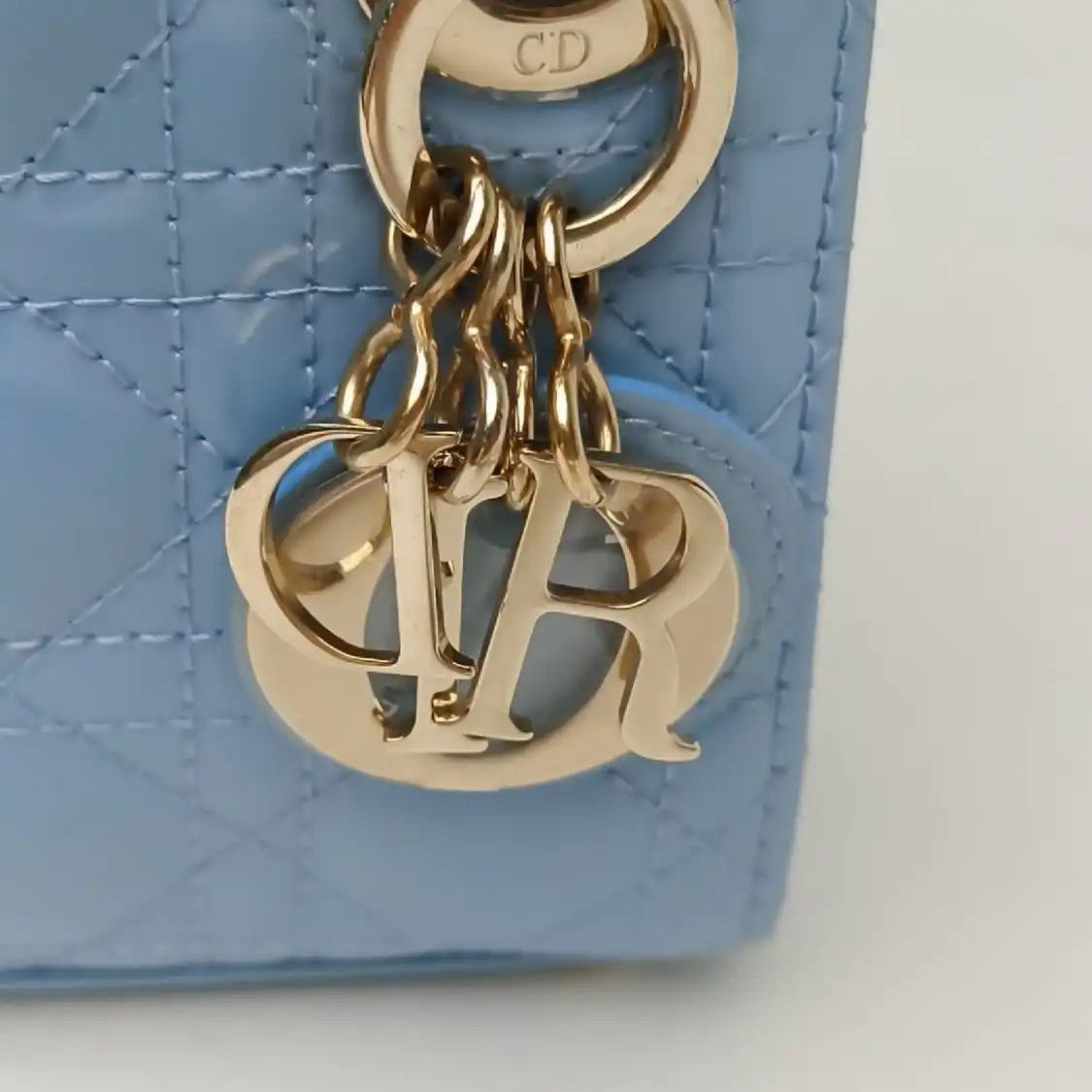 Dior DIOR Lady Dior micro blue cowhide leather rattan plaid quilted Lady mini shoulde Size ONE SIZE - 7 Thumbnail