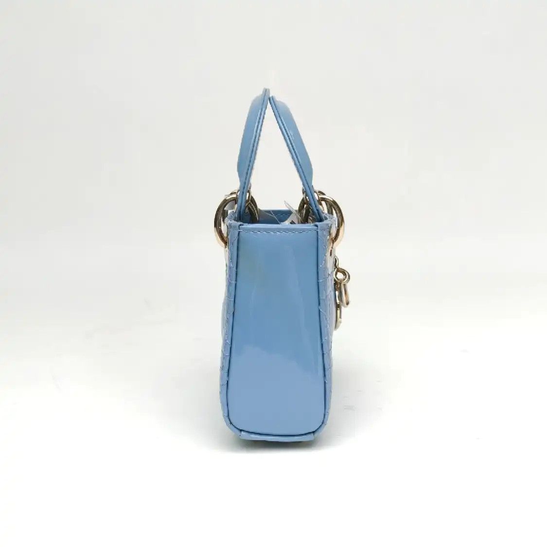 Dior DIOR Lady Dior micro blue cowhide leather rattan plaid quilted Lady mini shoulde Size ONE SIZE - 3 Thumbnail