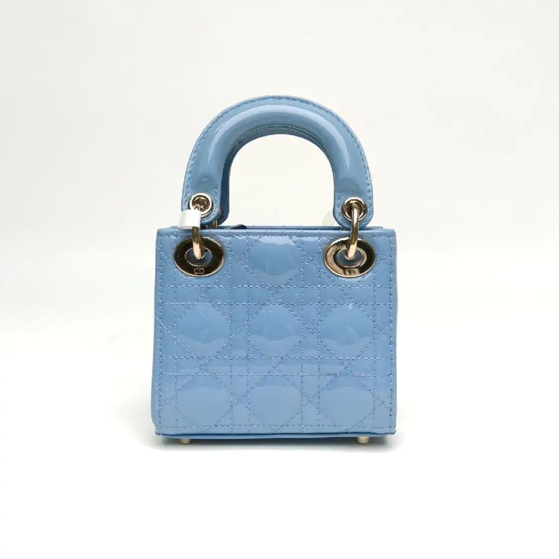 Dior DIOR Lady Dior micro blue cowhide leather rattan plaid quilted Lady mini shoulde Size ONE SIZE - 5 Thumbnail