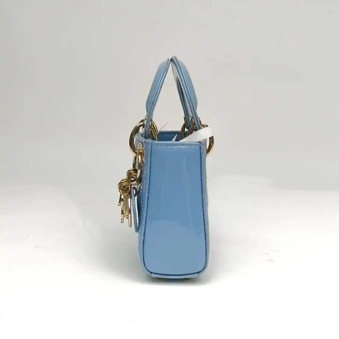 Dior DIOR Lady Dior micro blue cowhide leather rattan plaid quilted Lady mini shoulde Size ONE SIZE - 2 Thumbnail