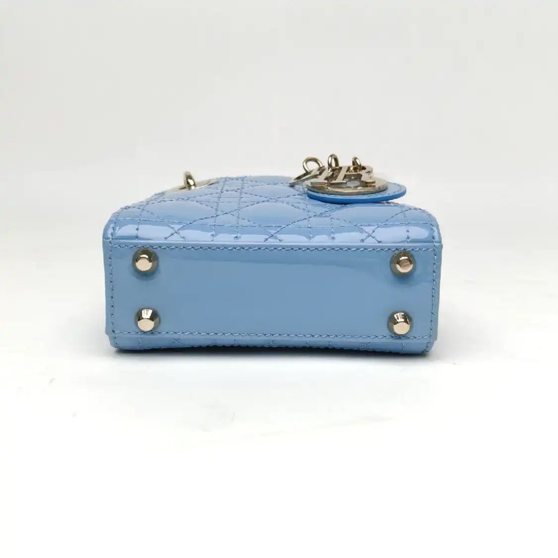 Dior DIOR Lady Dior micro blue cowhide leather rattan plaid quilted Lady mini shoulde Size ONE SIZE - 9 Thumbnail