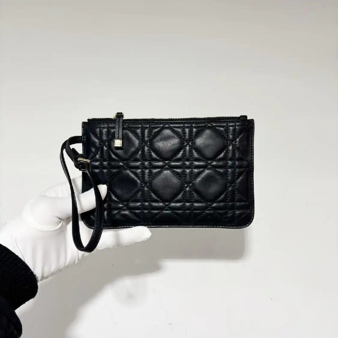 Dior DIOR Toujours Medium black cowhide leather rattan plaid quilted handbag Size ONE SIZE - 6 Thumbnail