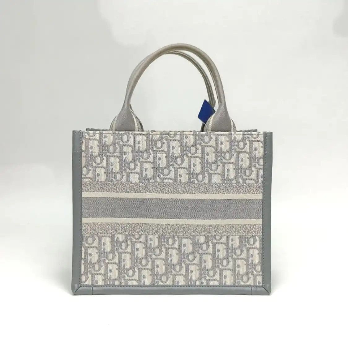 Dior DIOR Book Tote Small grey canvas monogram jacquard handbag gold hardware detacha Size ONE SIZE - 6 Thumbnail