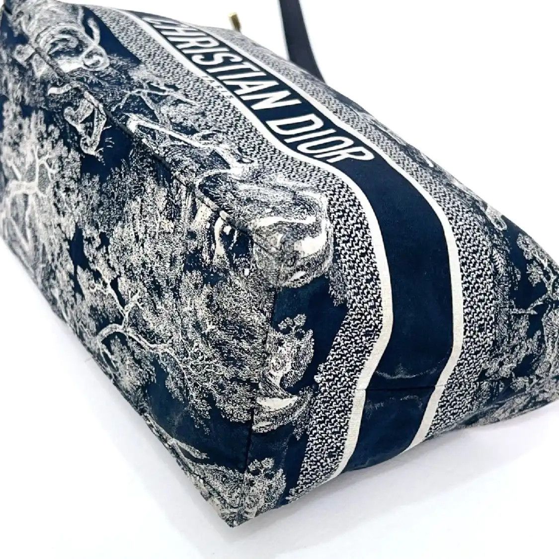 Dior DIOR Diortravel Nomad Medium dark bluefabric embroidery jacquard Nomad bag handb Size ONE SIZE - 4 Thumbnail