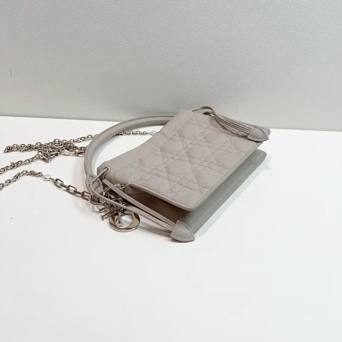 Dior DIOR Lady Dior Milly mini khaki sheepskin rattan plaid quilted Lady bag crossbod Size ONE SIZE - 3 Thumbnail
