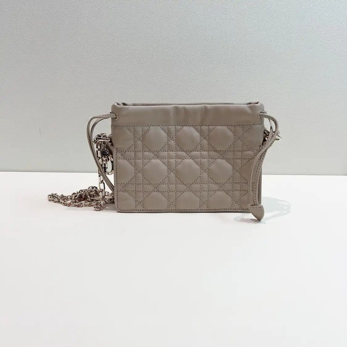Dior DIOR Lady Dior Milly mini khaki sheepskin rattan plaid quilted Lady bag crossbod Size ONE SIZE - 2 Thumbnail