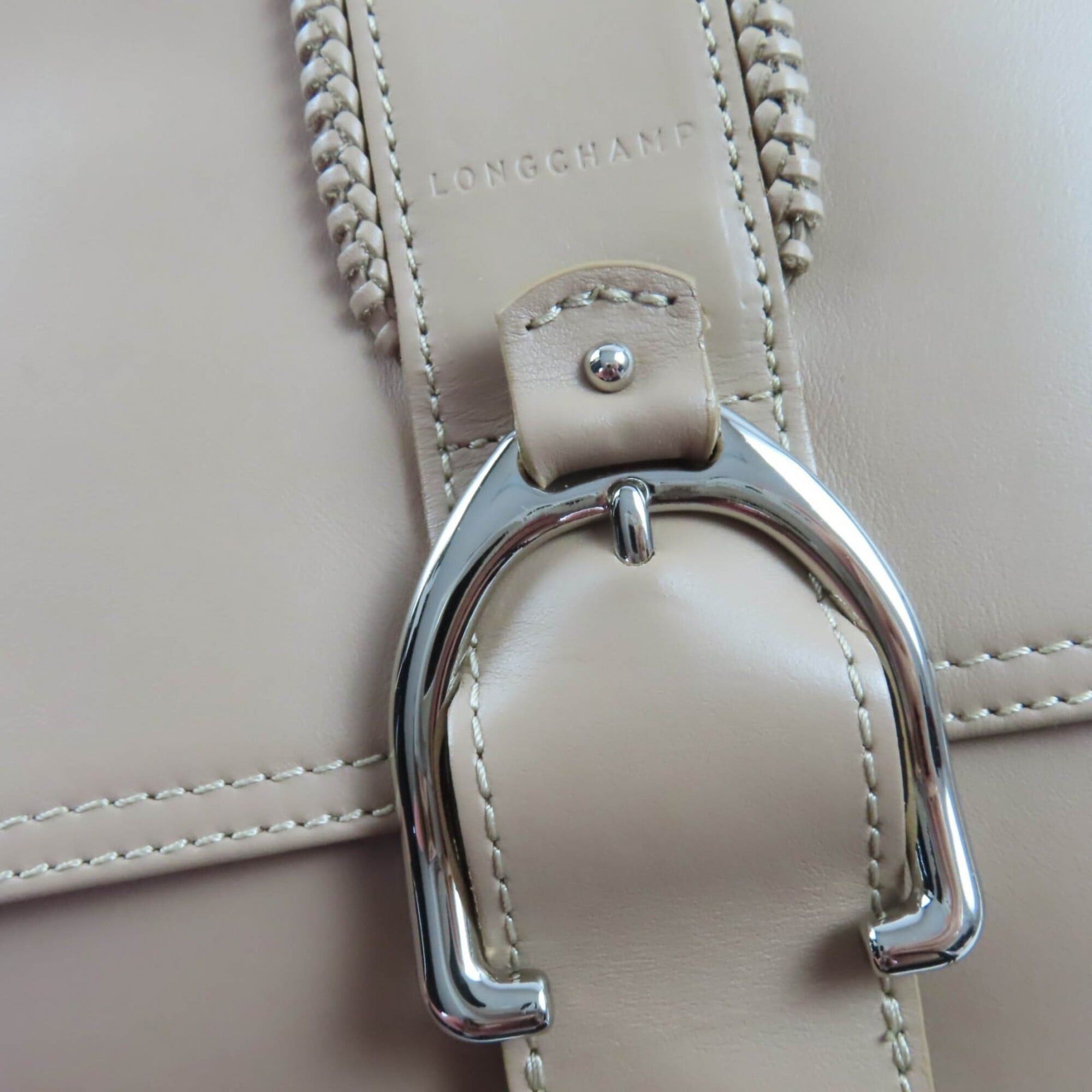 Longchamp Longchamp Amazone Chain 2-Way Leather Handbag/Shoulder Bag, Brown, with Dust Made in France, Women's Size ONE SIZE - 10 Thumbnail