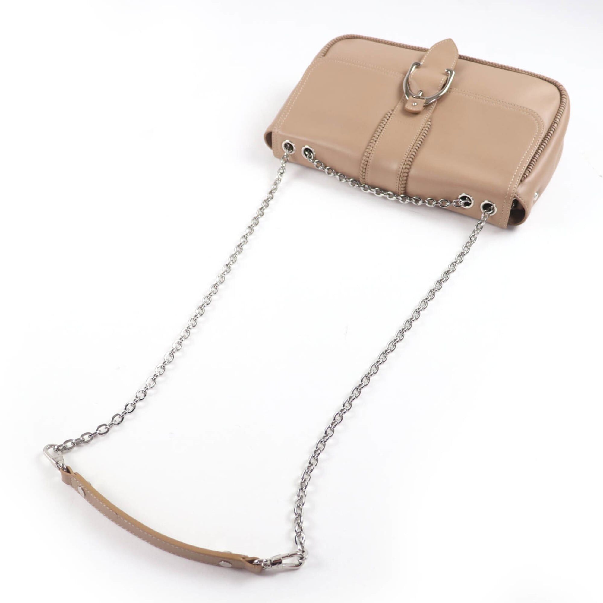 Longchamp Longchamp Amazone Chain 2-Way Leather Handbag/Shoulder Bag, Brown, with Dust Made in France, Women's Size ONE SIZE - 6 Thumbnail