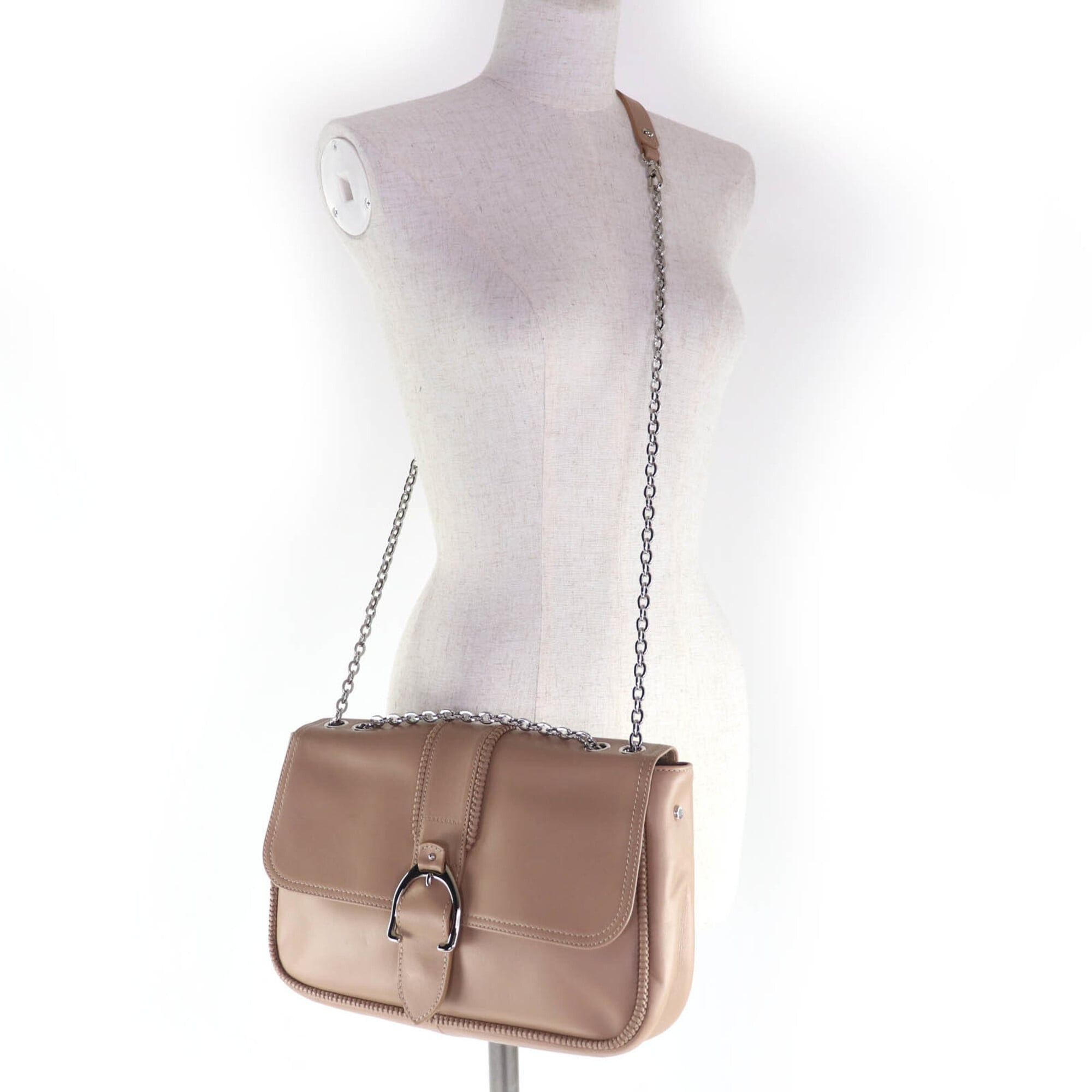 Longchamp Longchamp Amazone Chain 2-Way Leather Handbag/Shoulder Bag, Brown, with Dust Made in France, Women's Size ONE SIZE - 8 Thumbnail