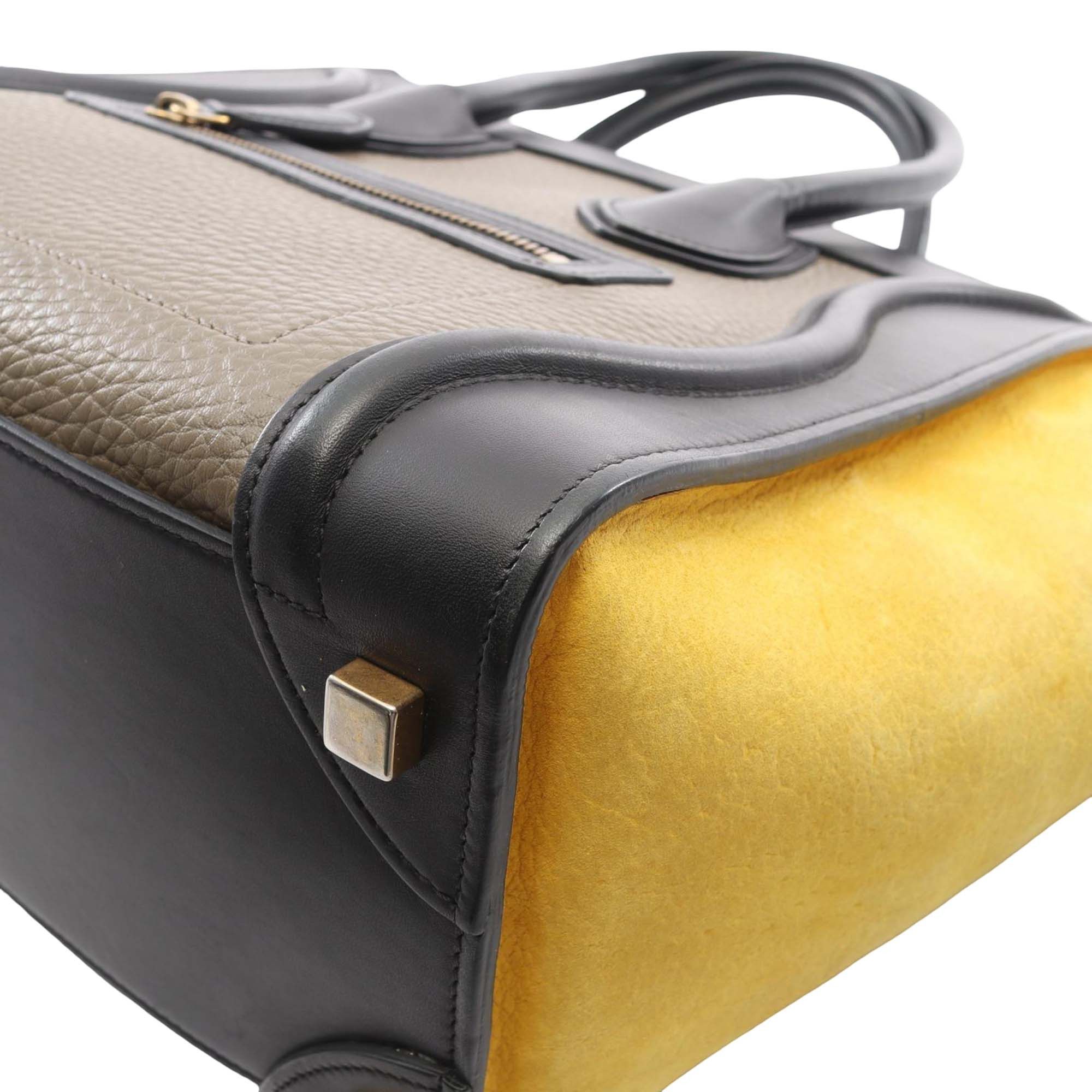Celine Micro Tricolor Leather Luggage Tote Size ONE SIZE - 7 Thumbnail