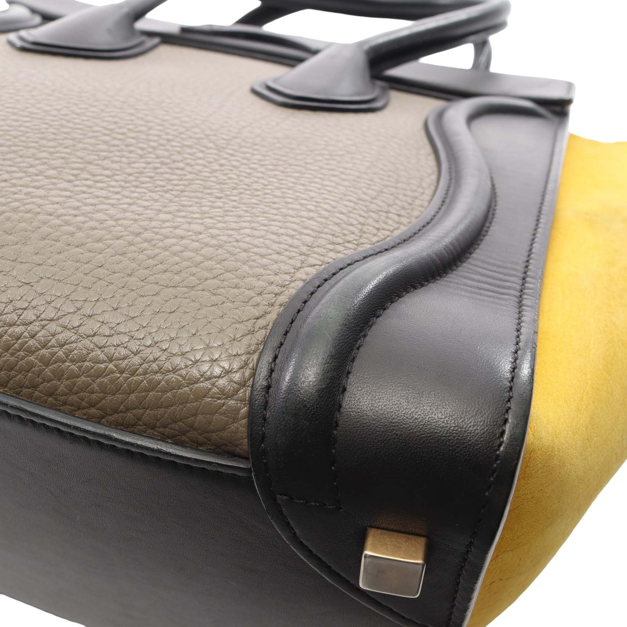 Celine Micro Tricolor Leather Luggage Tote Size ONE SIZE - 11 Thumbnail