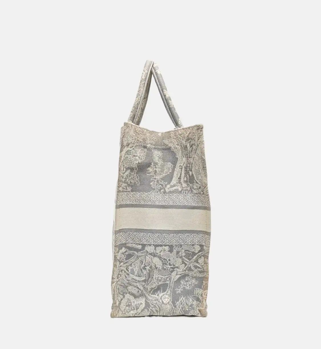 Dior DIOR Book Tote Large grey fabric jacquard handbag Size ONE SIZE - 4 Thumbnail
