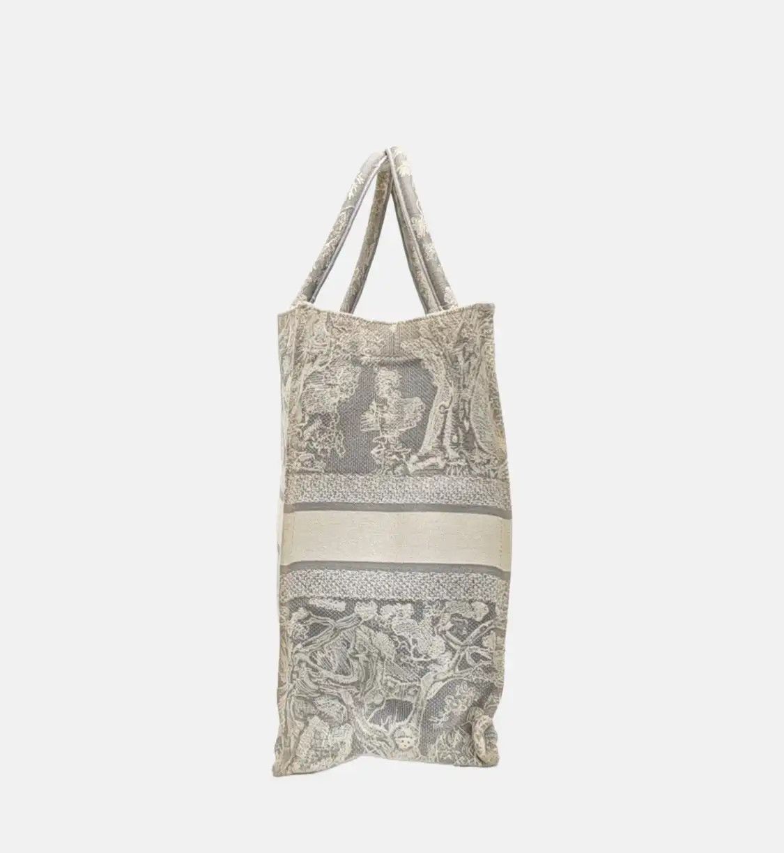 Dior DIOR Book Tote Large grey fabric jacquard handbag Size ONE SIZE - 3 Thumbnail