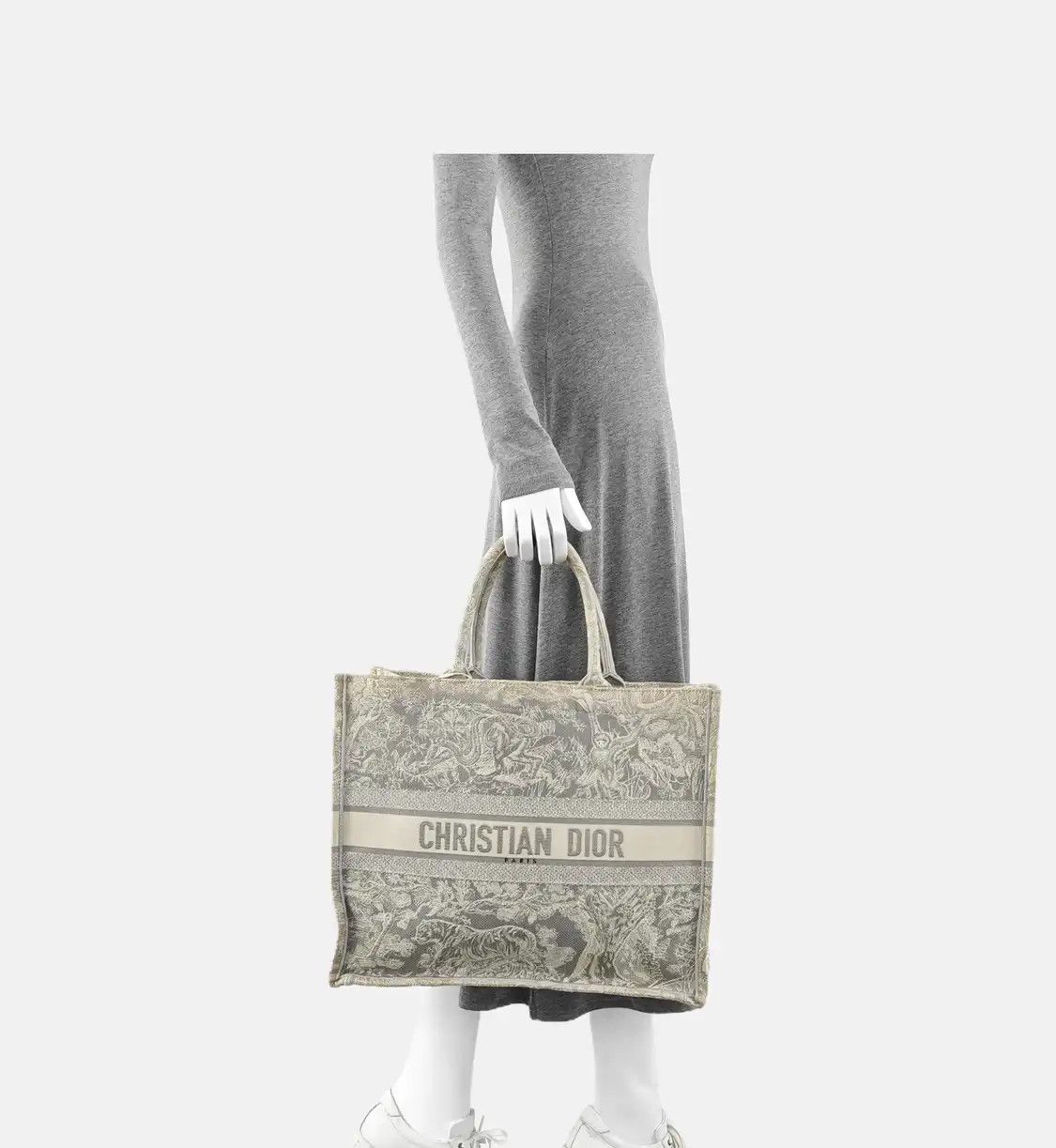 Dior DIOR Book Tote Large grey fabric jacquard handbag Size ONE SIZE - 2 Thumbnail