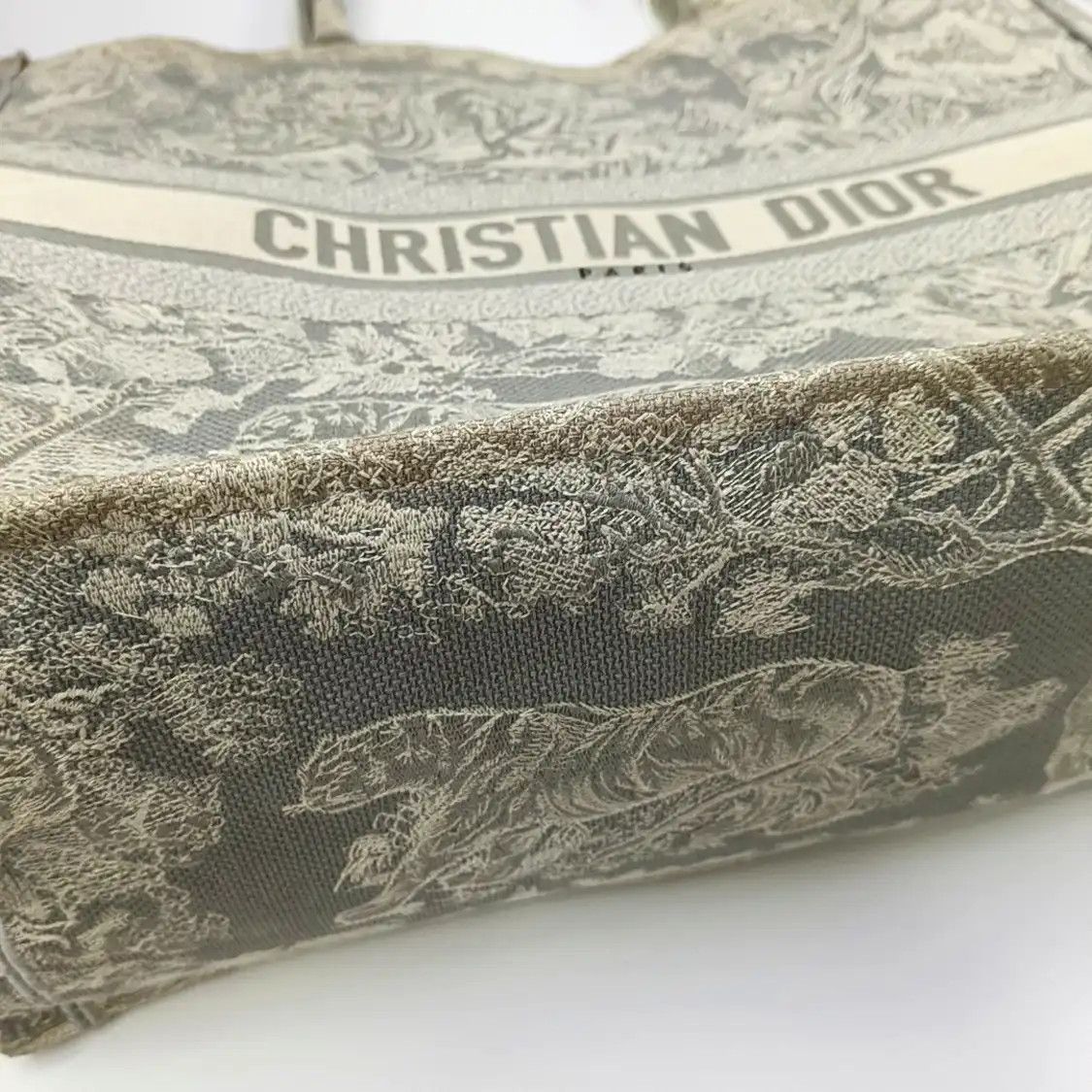 Dior DIOR Book Tote Large grey fabric jacquard handbag Size ONE SIZE - 12 Thumbnail