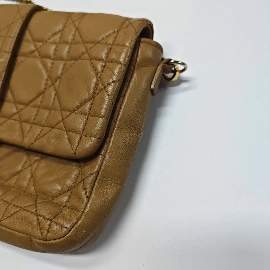 Dior DIOR Miss Dior khaki cowhide leather rattan plaid quilted shoulder bag crossbody Size ONE SIZE - 15 Thumbnail