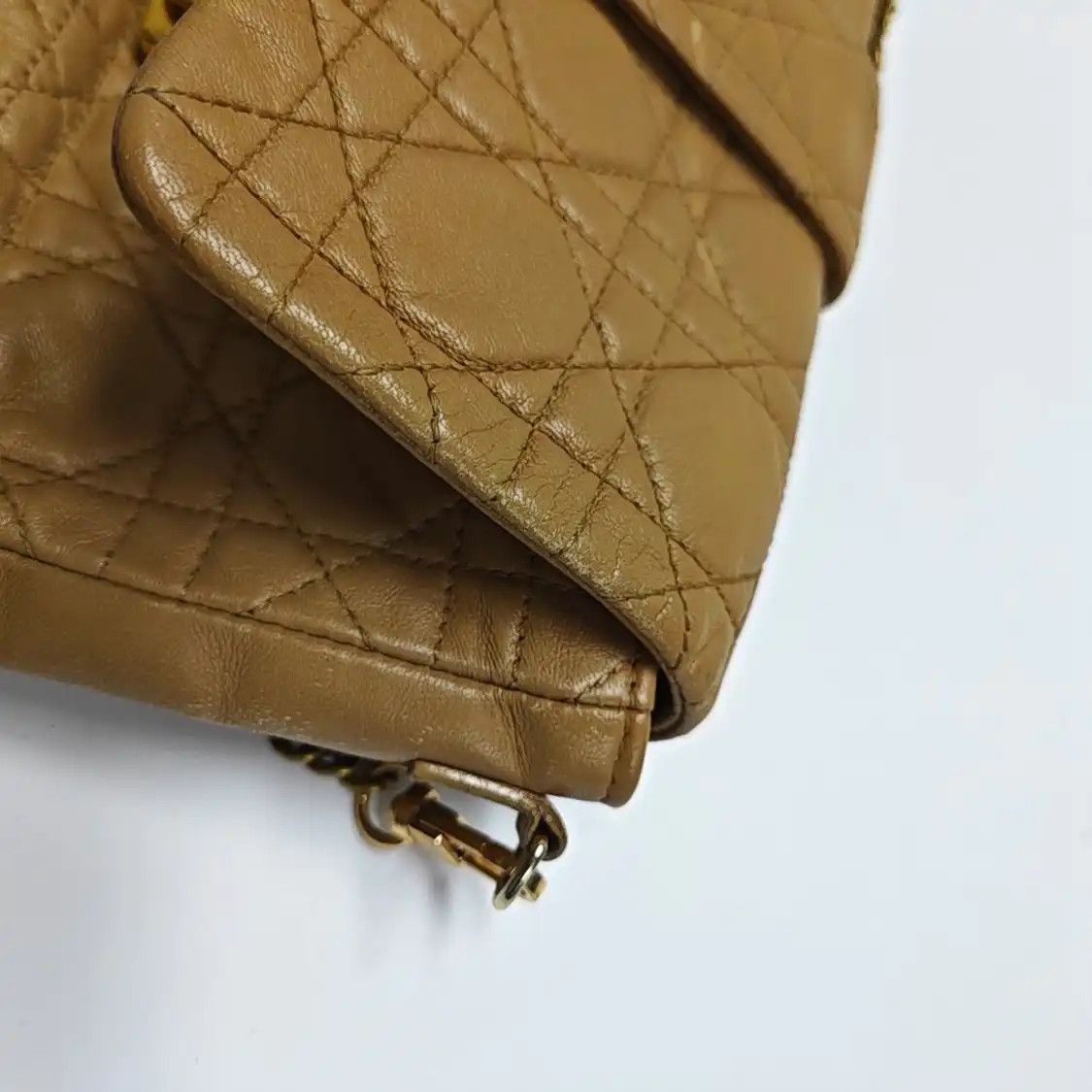 Dior DIOR Miss Dior khaki cowhide leather rattan plaid quilted shoulder bag crossbody Size ONE SIZE - 9 Thumbnail