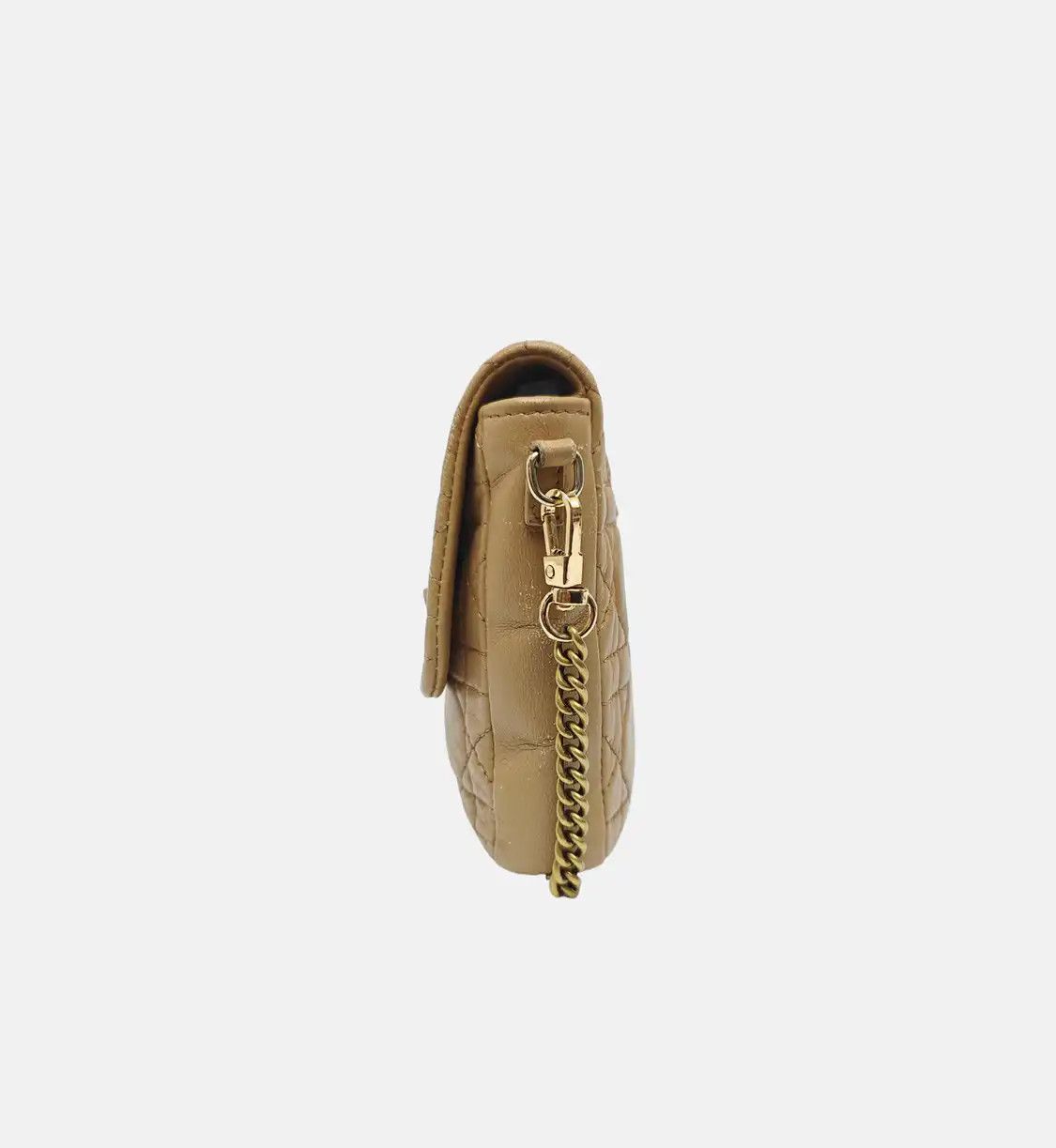 Dior DIOR Miss Dior khaki cowhide leather rattan plaid quilted shoulder bag crossbody Size ONE SIZE - 3 Thumbnail