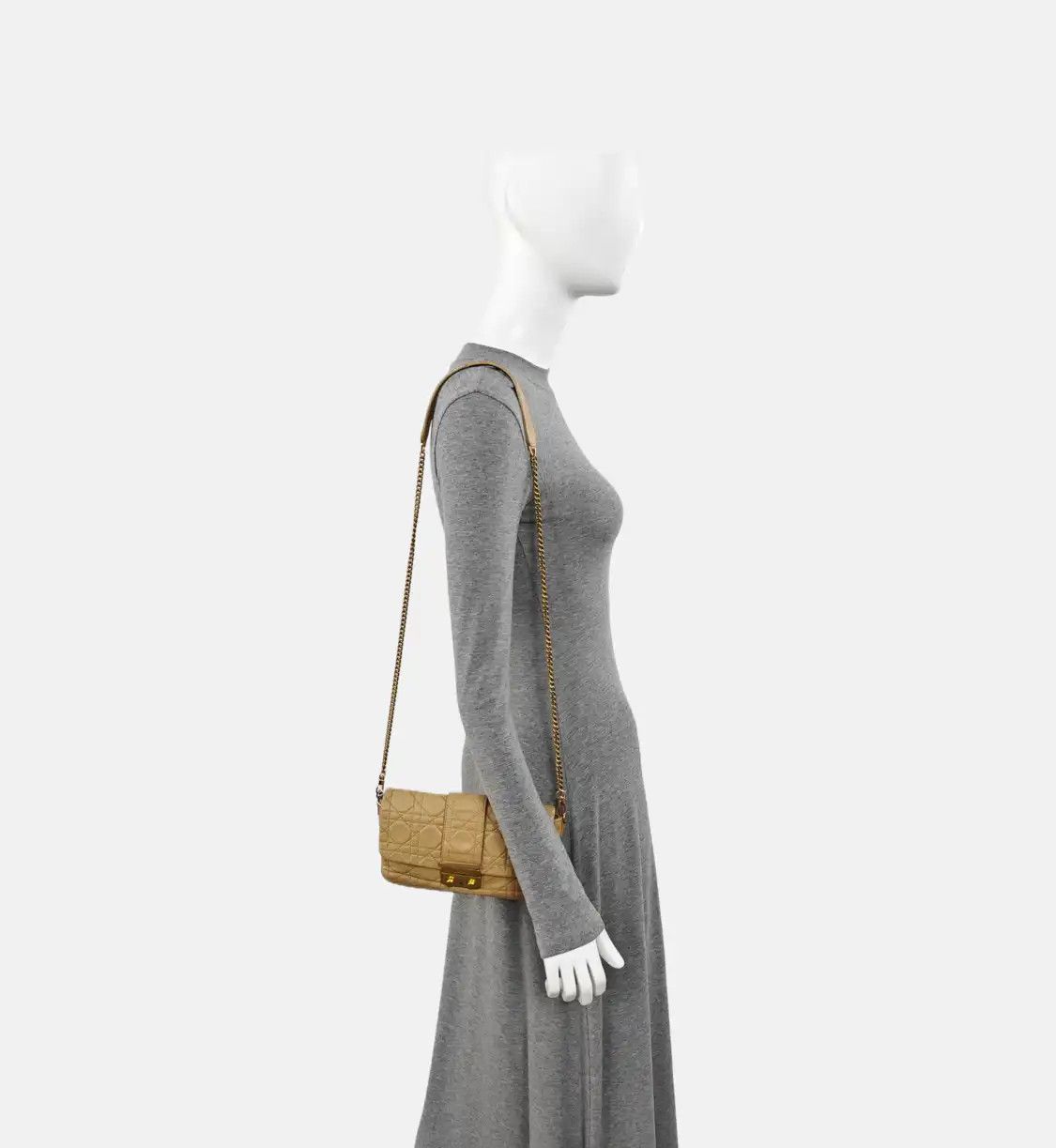 Dior DIOR Miss Dior khaki cowhide leather rattan plaid quilted shoulder bag crossbody Size ONE SIZE - 2 Thumbnail