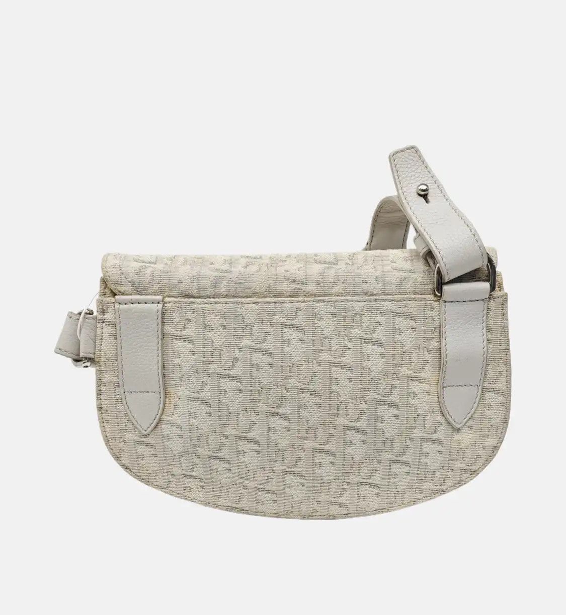 Dior DIOR Saddle beige canvas monogram jacquard saddle bag shoulder bag crossbody sil Size ONE SIZE - 5 Thumbnail