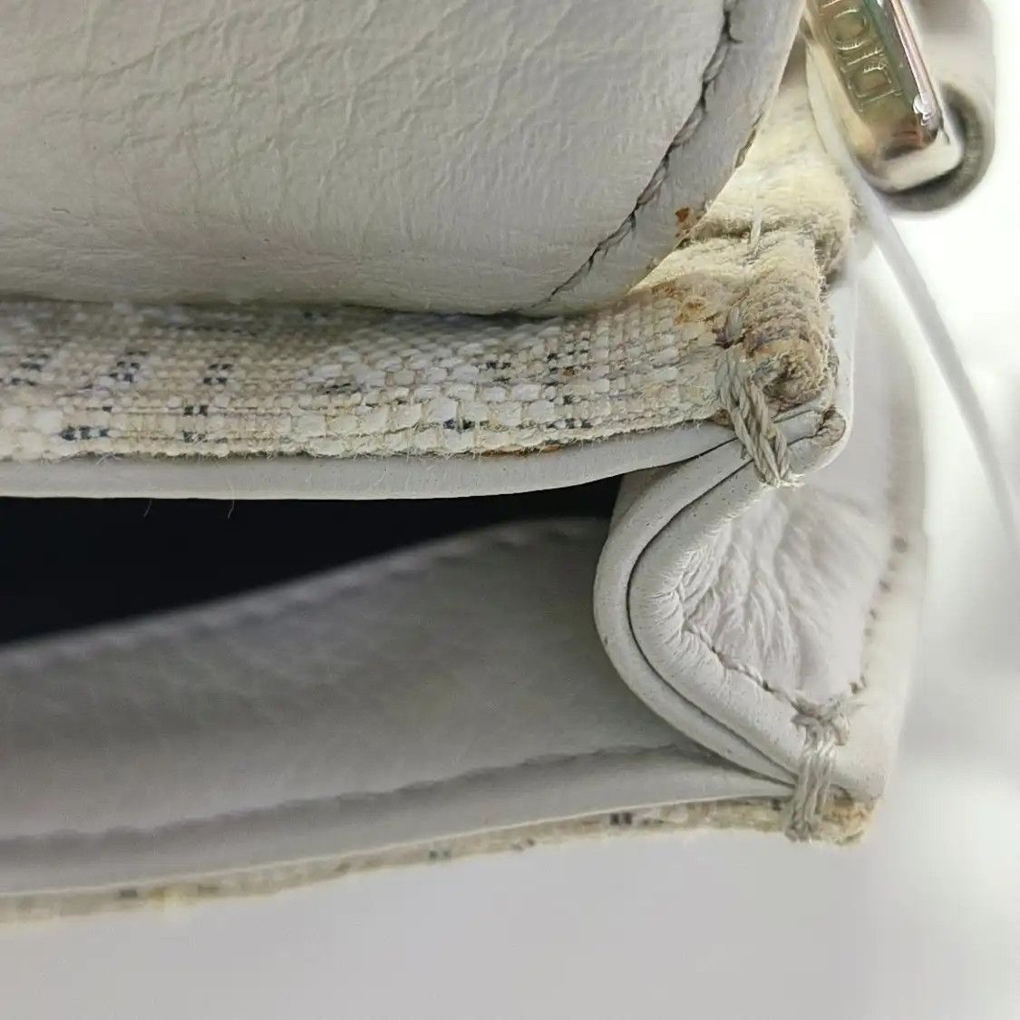 Dior DIOR Saddle beige canvas monogram jacquard saddle bag shoulder bag crossbody sil Size ONE SIZE - 16 Thumbnail