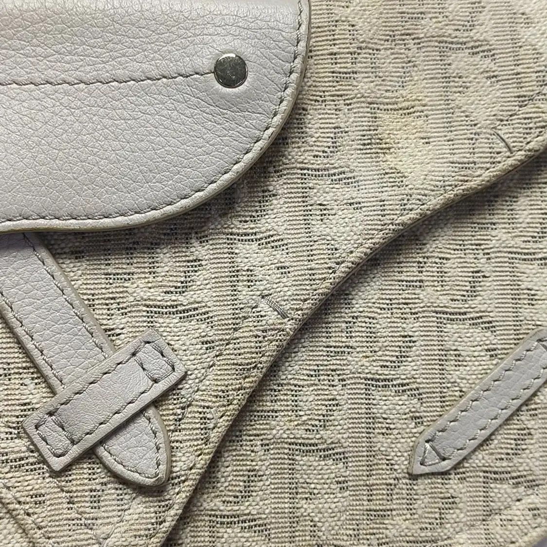 Dior DIOR Saddle beige canvas monogram jacquard saddle bag shoulder bag crossbody sil Size ONE SIZE - 11 Thumbnail