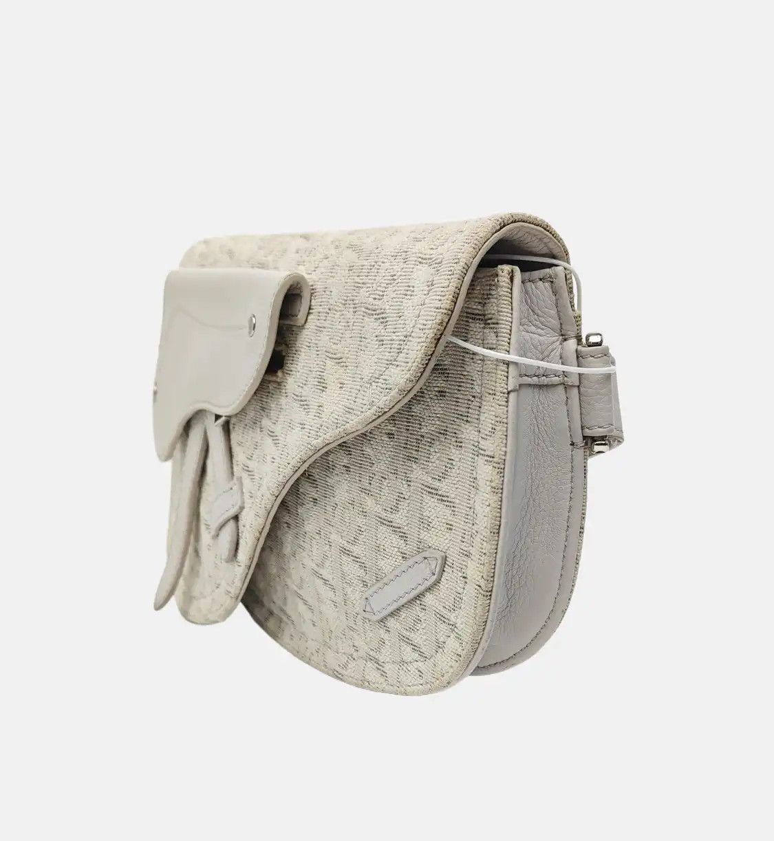 Dior DIOR Saddle beige canvas monogram jacquard saddle bag shoulder bag crossbody sil Size ONE SIZE - 3 Thumbnail