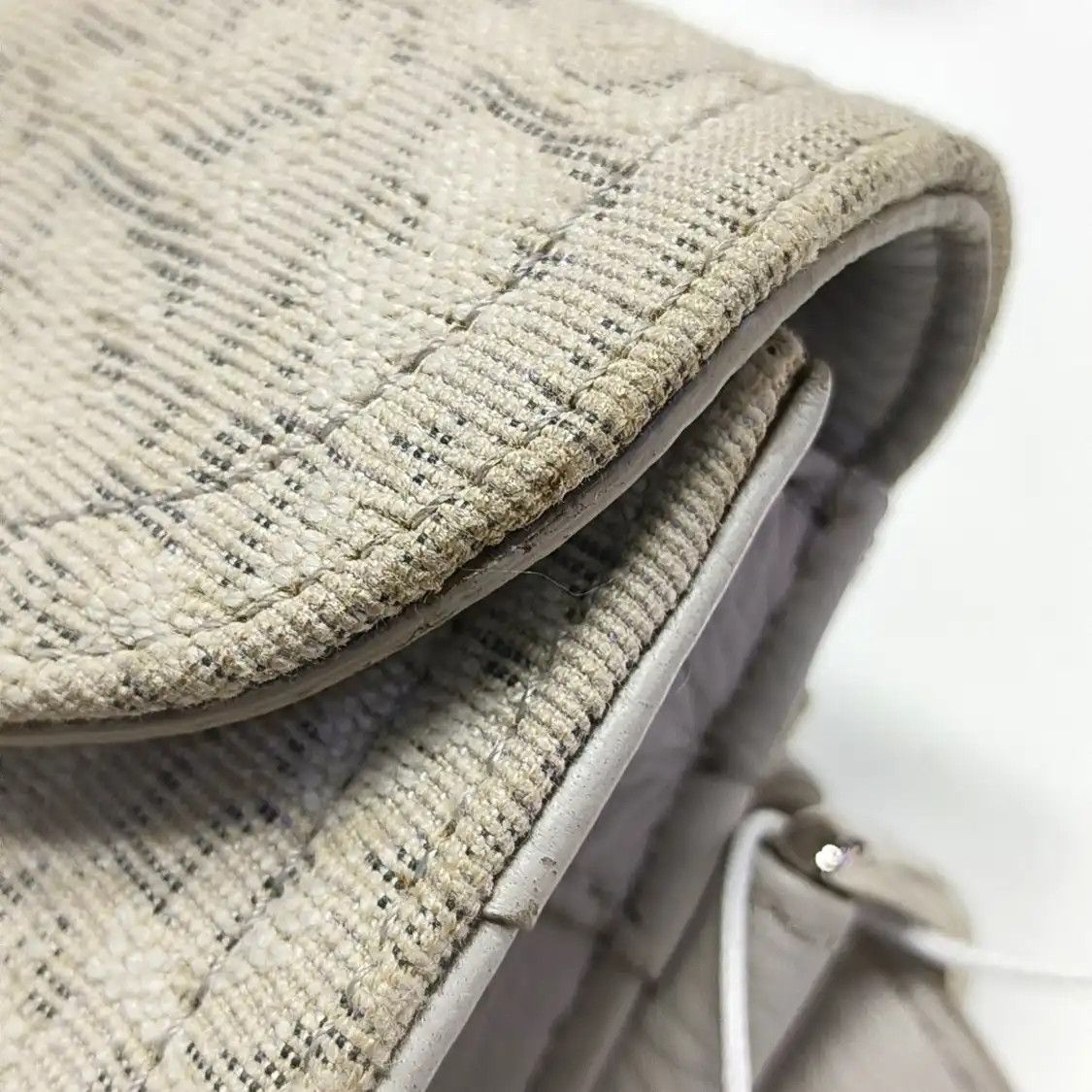 Dior DIOR Saddle beige canvas monogram jacquard saddle bag shoulder bag crossbody sil Size ONE SIZE - 12 Thumbnail