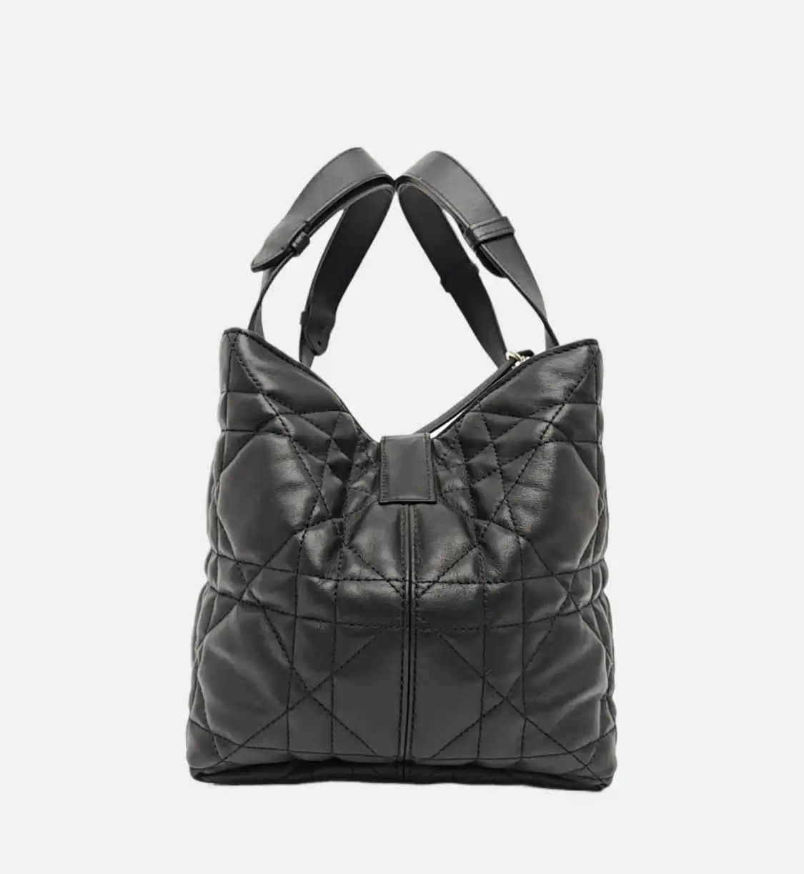 Dior DIOR Toujours Medium black cowhide leather rattan plaid quilted handbag shoulder Size ONE SIZE - 3 Thumbnail