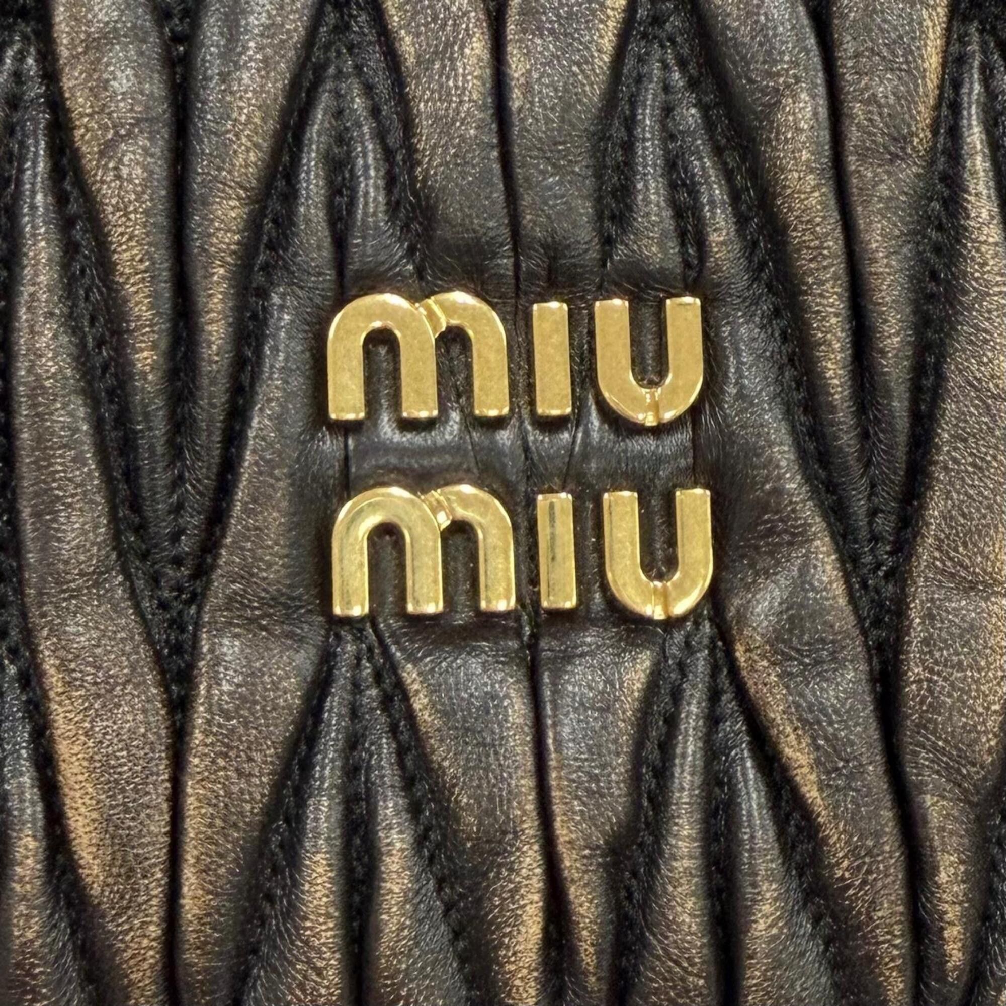 Miu Miu Miu Miu MIUMIU Wonder Matelassé Leather Hobo Bag, CAFFE Logo Hardware, 2-Way Shoulder Made in Italy, Women's Size ONE SIZE - 9 Thumbnail