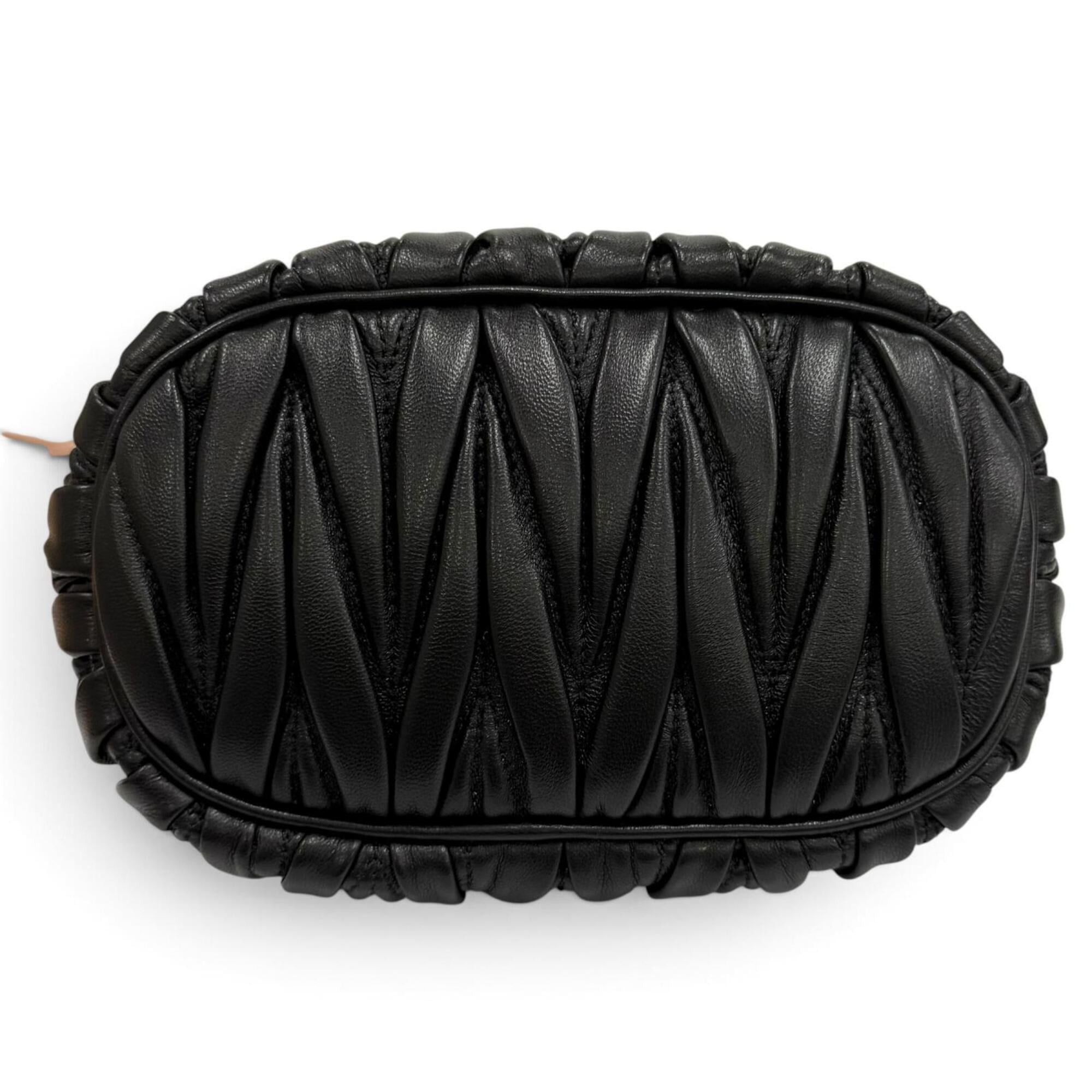 Miu Miu Miu Miu MIUMIU 5NE026 Logo Hardware Matelassé 2-Way Lambskin Shoulder Bag Black Made in Italy Women's with Dust Size ONE SIZE - 6 Thumbnail