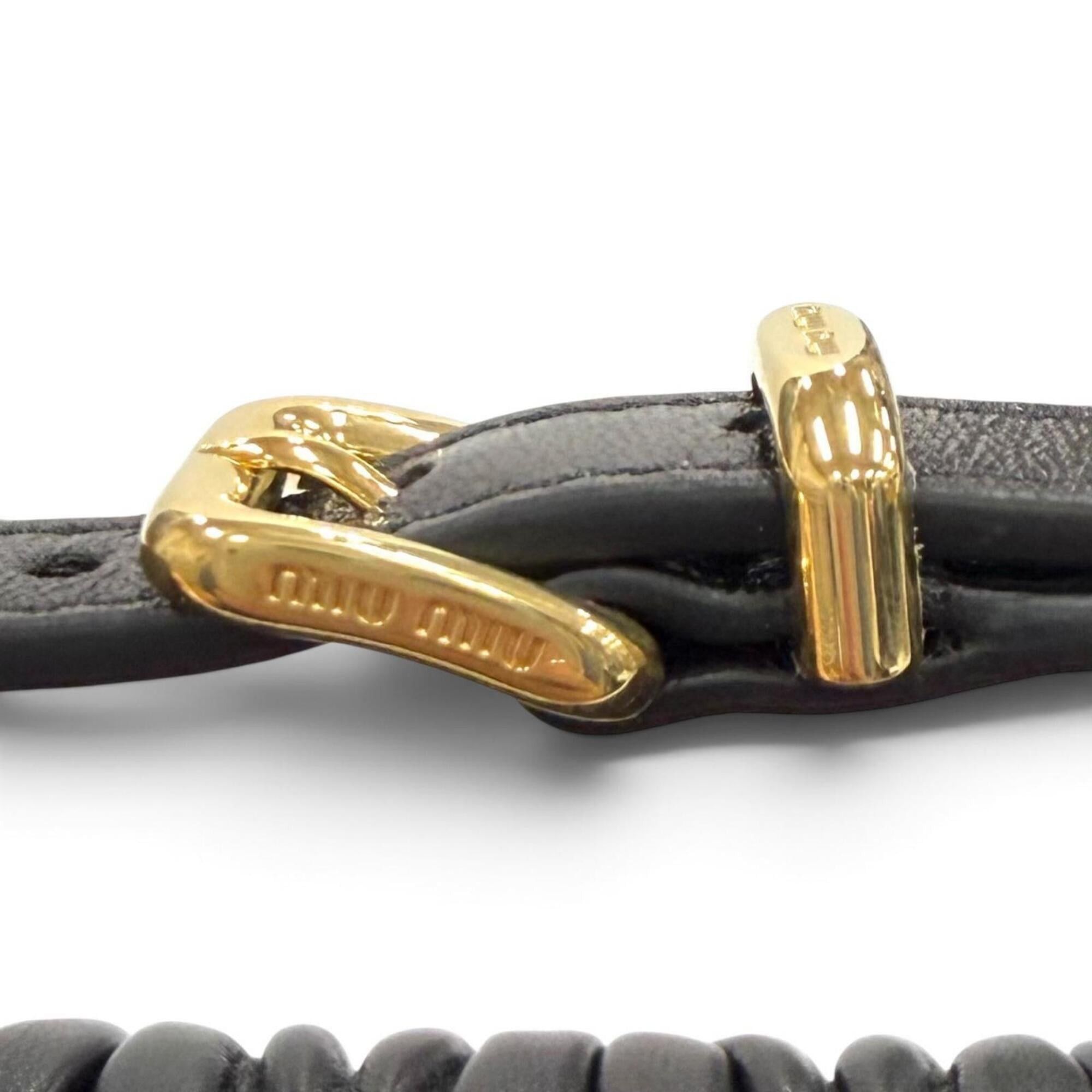 Miu Miu Miu Miu MIUMIU 5NE026 Logo Hardware Matelassé 2-Way Lambskin Shoulder Bag Black Made in Italy Women's with Dust Size ONE SIZE - 11 Thumbnail