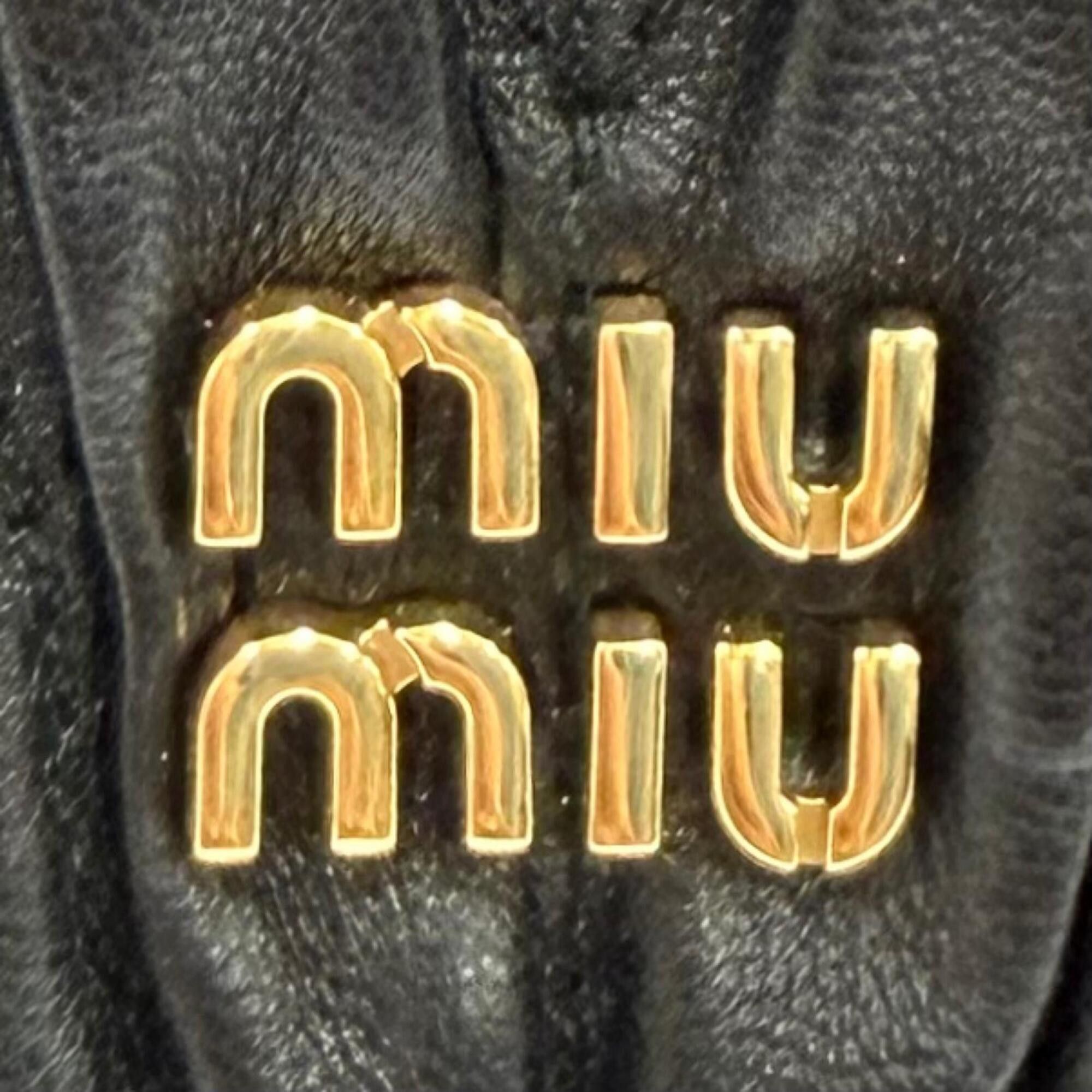 Miu Miu Miu Miu MIUMIU 5NE026 Logo Hardware Matelassé 2-Way Lambskin Shoulder Bag Black Made in Italy Women's with Dust Size ONE SIZE - 10 Thumbnail
