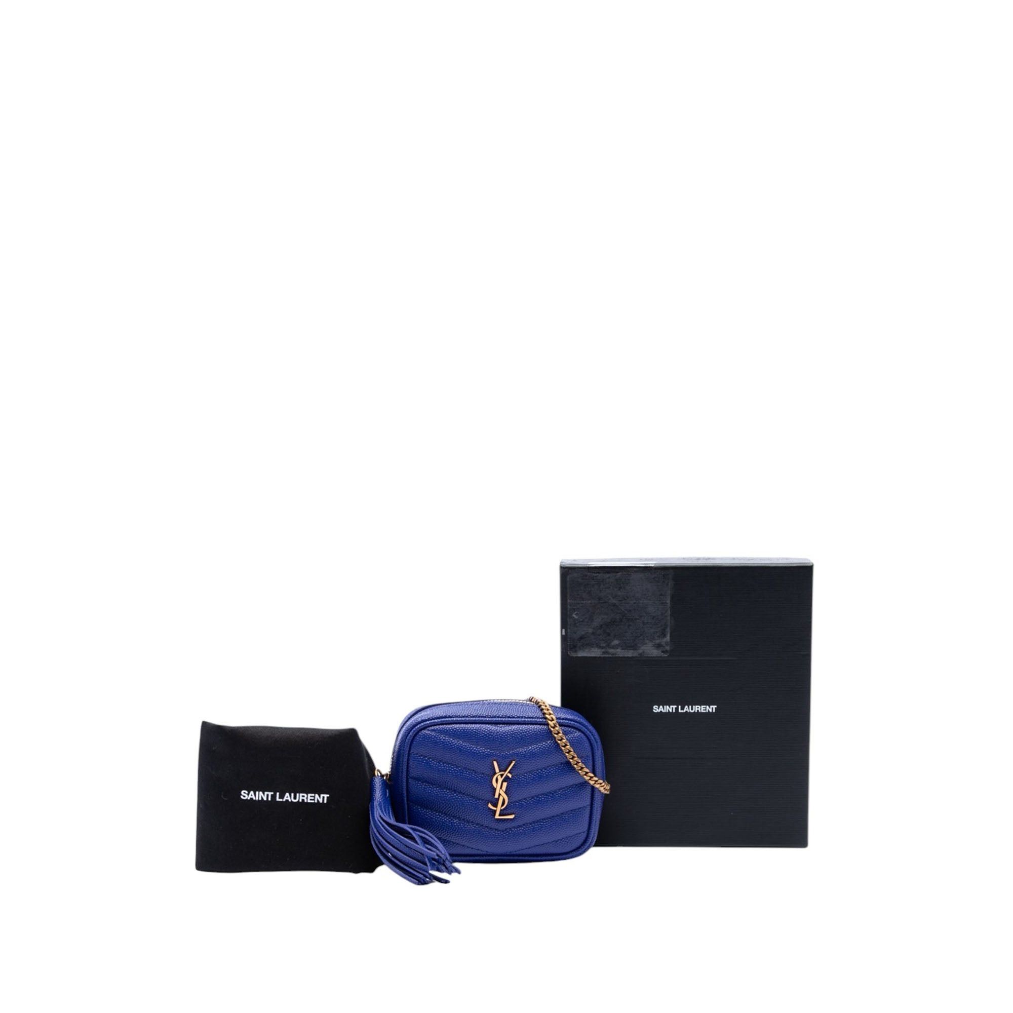 Saint Laurent Paris Baby Chevron Grain De Poudre Monogram Lou Camera Bag Size ONE SIZE - 8 Thumbnail
