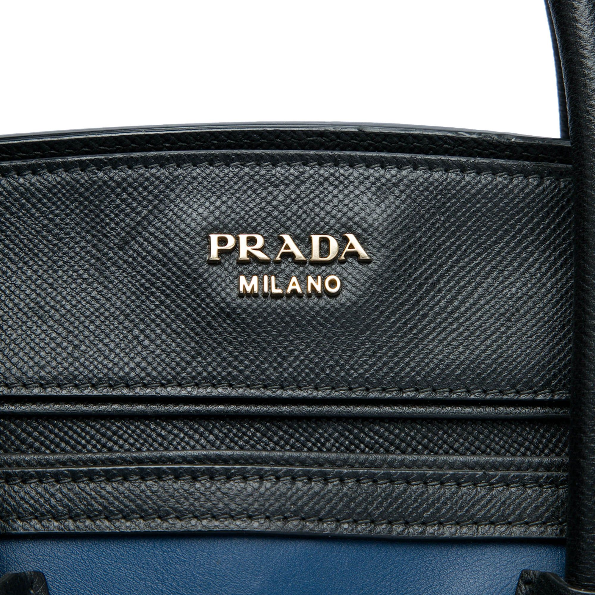 Prada Bicolor Saffiano Trimmed City Calf Double Zip Satchel Size ONE SIZE - 5 Thumbnail