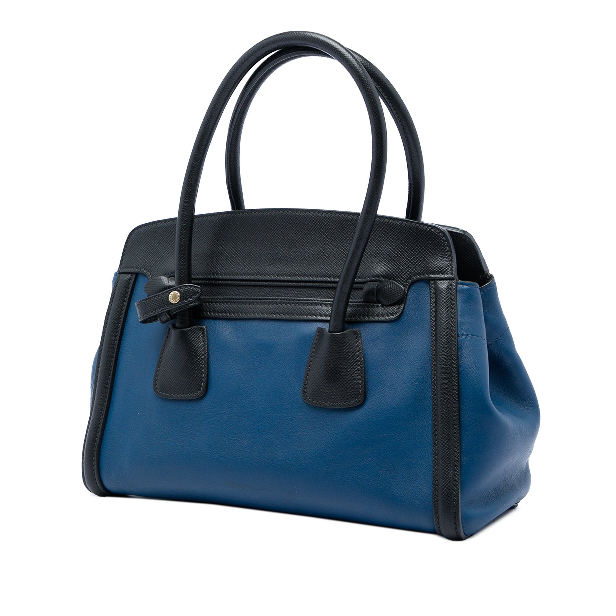 Prada Bicolor Saffiano Trimmed City Calf Double Zip Satchel Size ONE SIZE - 2 Thumbnail
