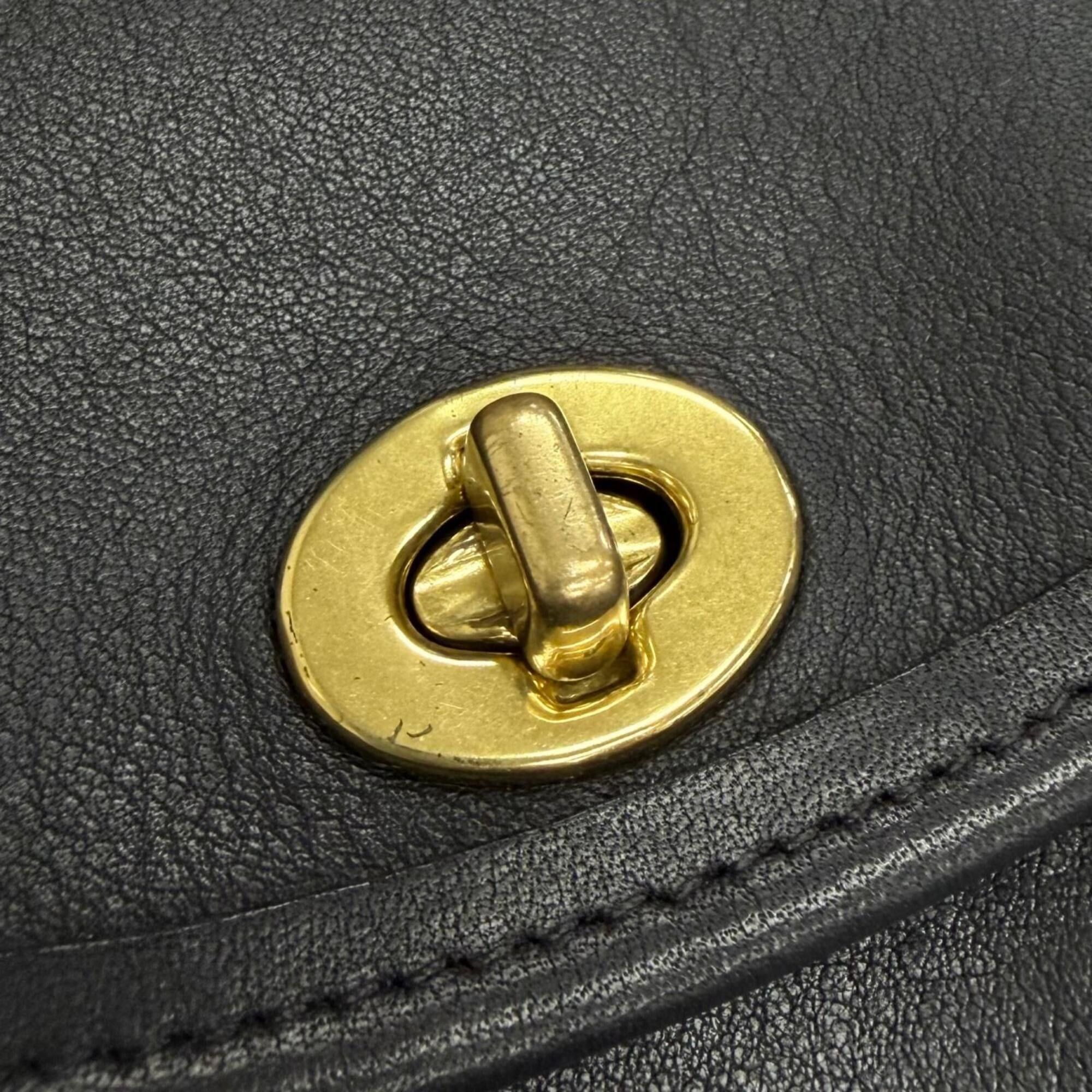 Coach COACH Vintage 6908 Glove Leather Old Coach Turnlock Tourist Pouch Shoulder Bag Black Women's Size ONE SIZE - 12 Thumbnail