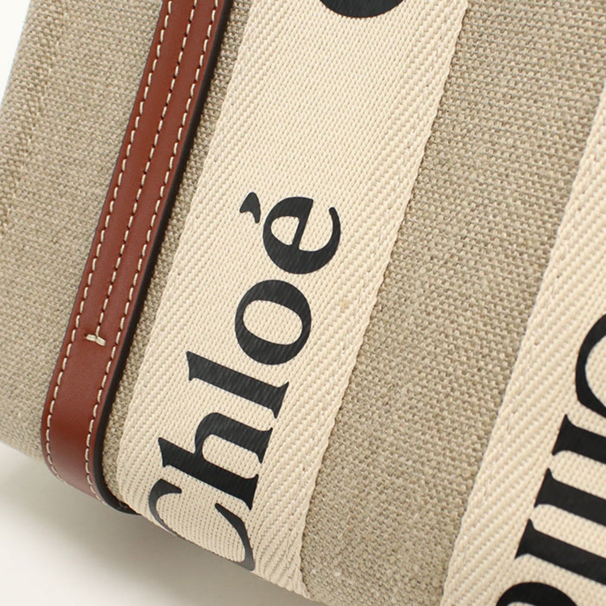 Chloe Chloé Chloe tote bag CHC22AS397 Small WOODY Women's Beige Size ONE SIZE - 4 Thumbnail