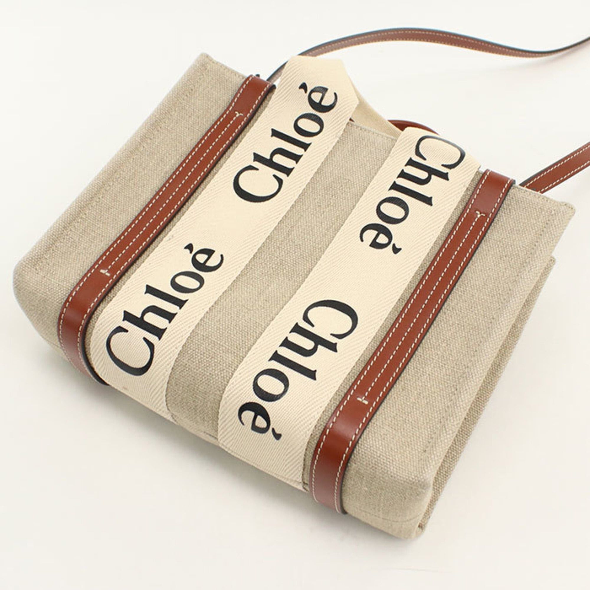 Chloe Chloé Chloe tote bag CHC22AS397 Small WOODY Women's Beige Size ONE SIZE - 2 Thumbnail