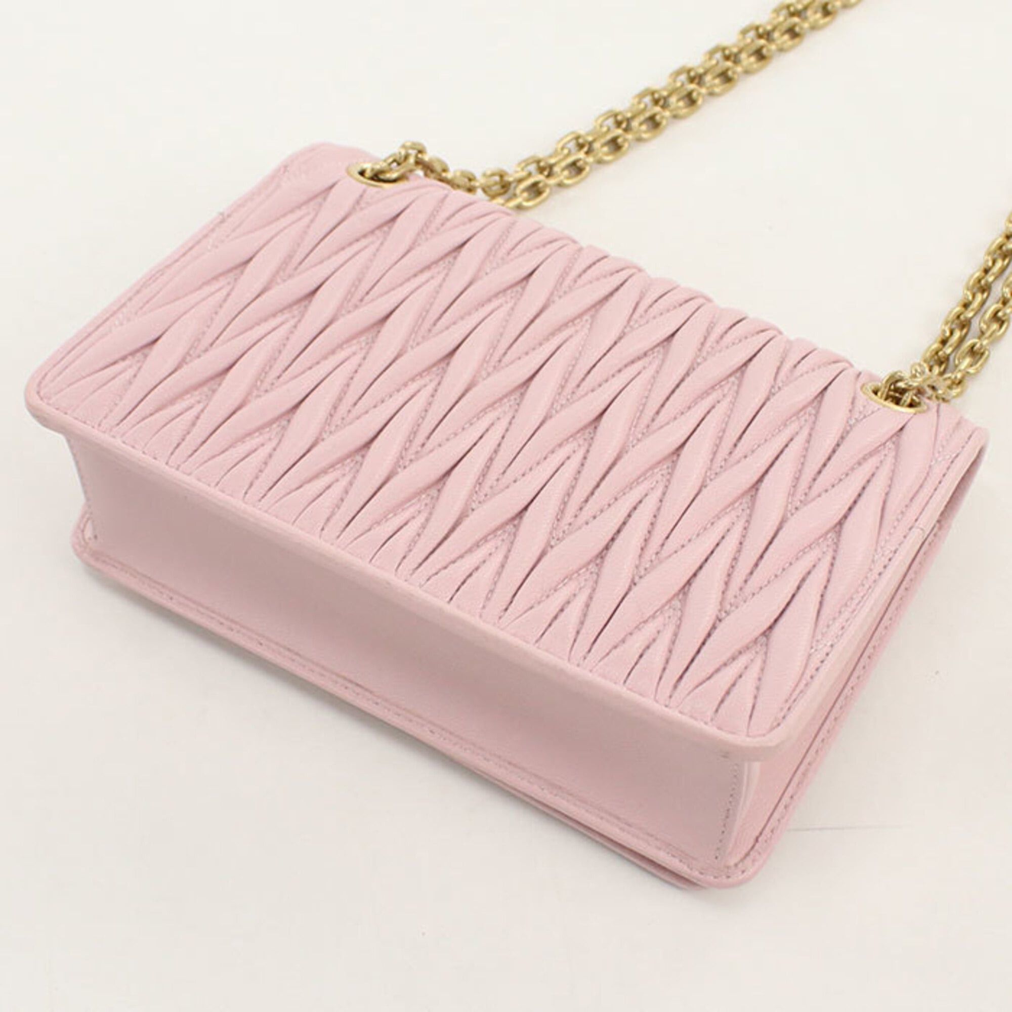 Miu Miu Miu Miu MIUMIU (OUTLET) Miu Outlet Shoulder Bag 5BP065 Chain Matelassé Women's Pink Size ONE SIZE - 2 Thumbnail
