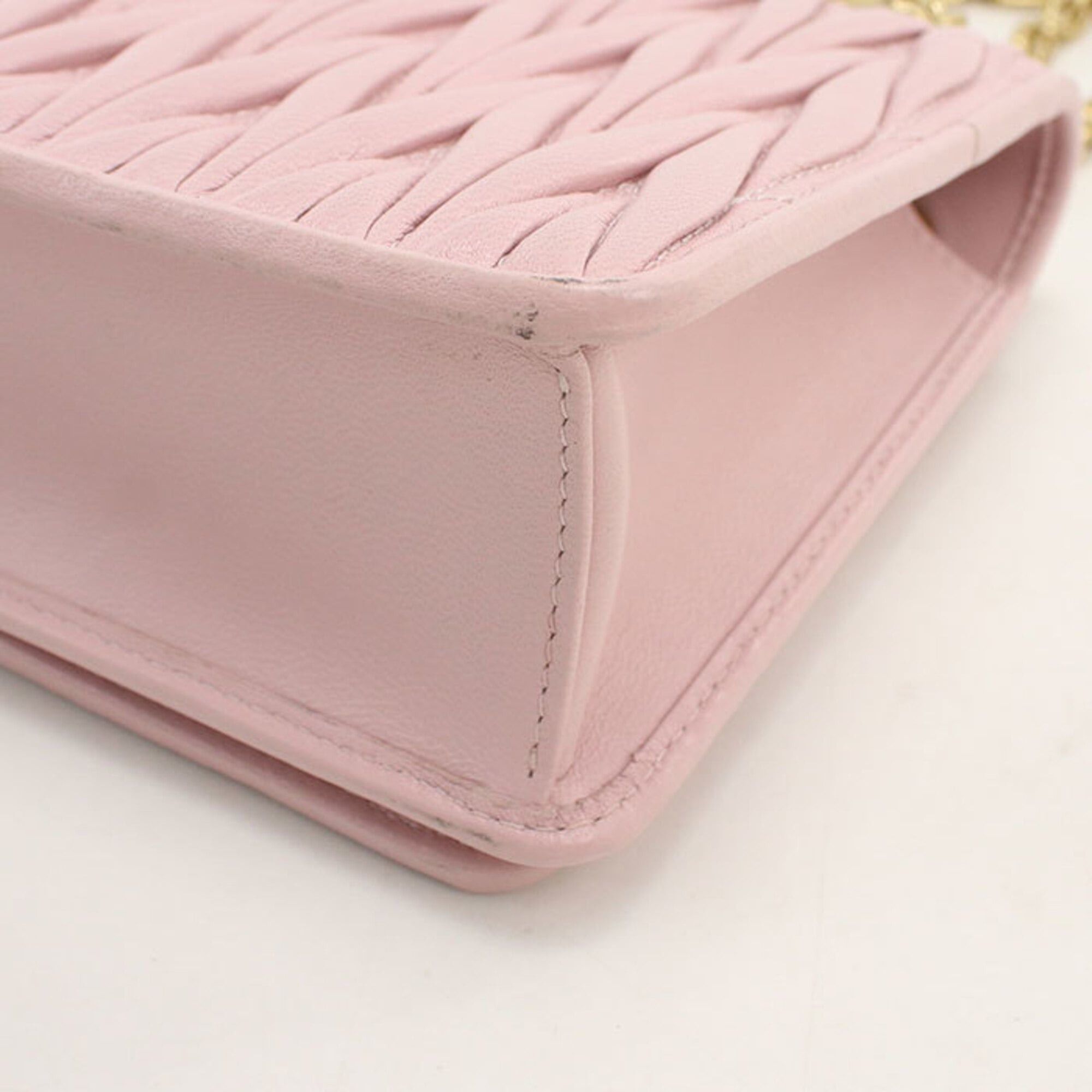 Miu Miu Miu Miu MIUMIU (OUTLET) Miu Outlet Shoulder Bag 5BP065 Chain Matelassé Women's Pink Size ONE SIZE - 5 Thumbnail