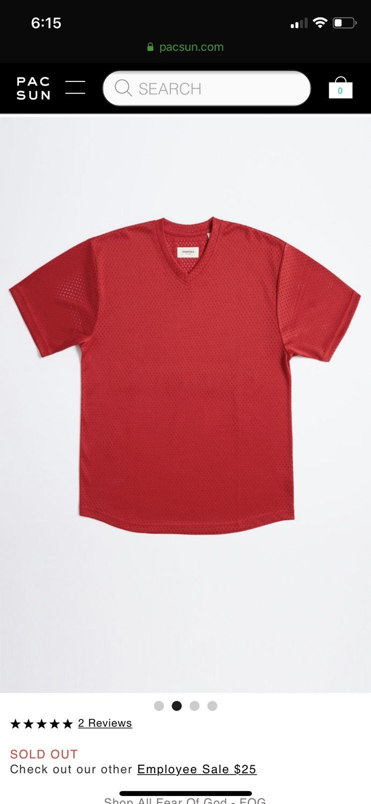 Fear of God FEAR OF GOD Essentials Mesh T-Shirt Red | Grailed