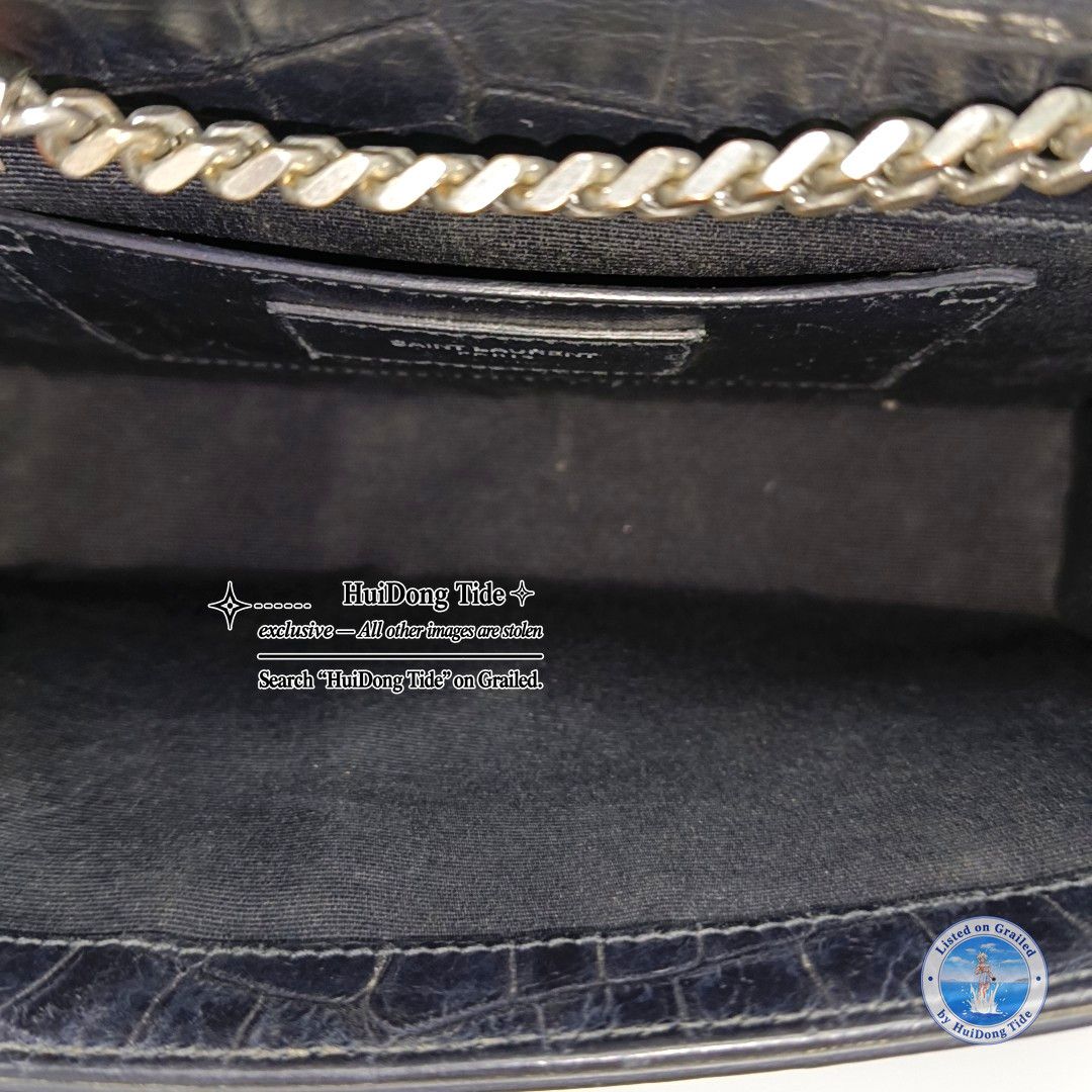 Saint Laurent Paris Saint Laurent Kate Croc-Embossed Tassel Shoulder Bag Size ONE SIZE - 7 Thumbnail