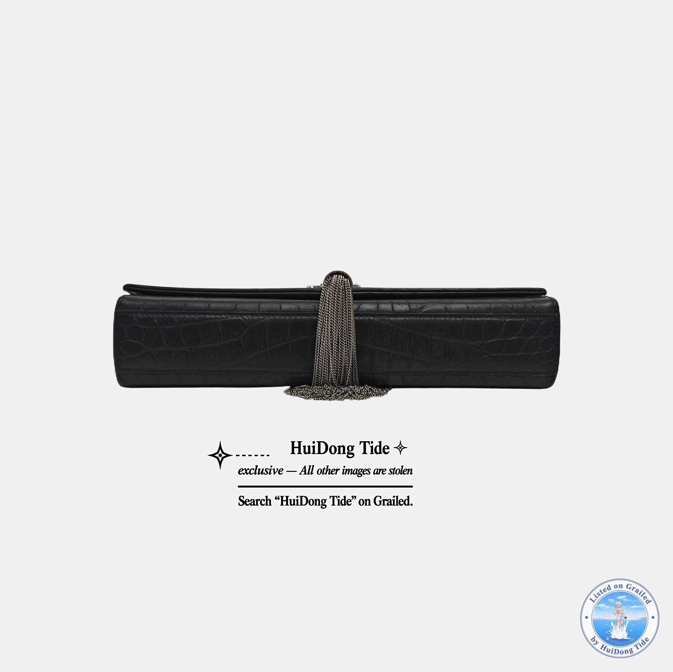 Saint Laurent Paris Saint Laurent Kate Croc-Embossed Tassel Shoulder Bag Size ONE SIZE - 6 Thumbnail