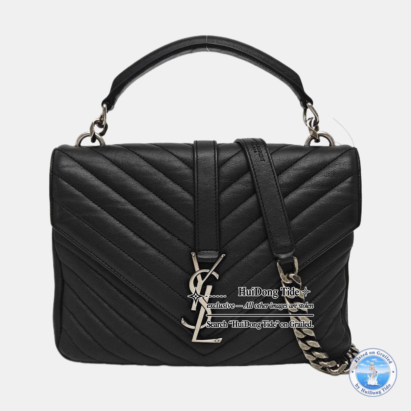 Saint Laurent Paris Saint Laurent College Quilted Leather Handbag ONE SIZE Size ONE SIZE - 8 Thumbnail