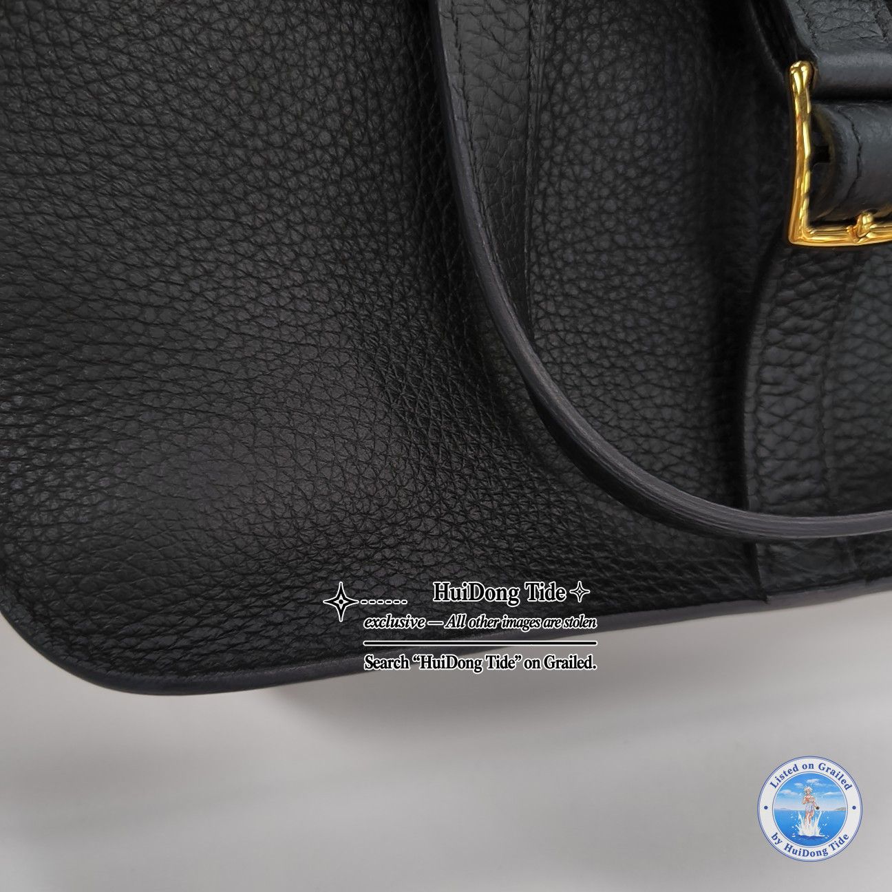 Hermes HERMÈS Halzan 25 Black Clemence Leather Shoulder Bag Size ONE SIZE - 8 Thumbnail
