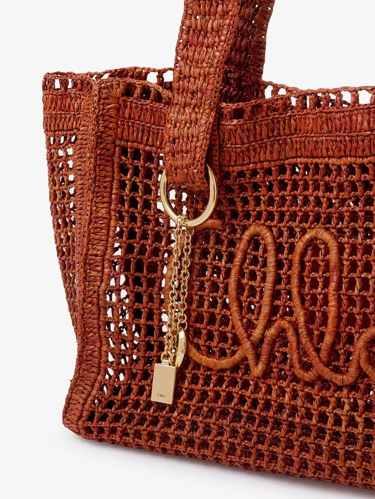 Chloe CHLOE' East-West Summer Banana Raffia Shoulder Bag Size ONE SIZE - 5 Thumbnail