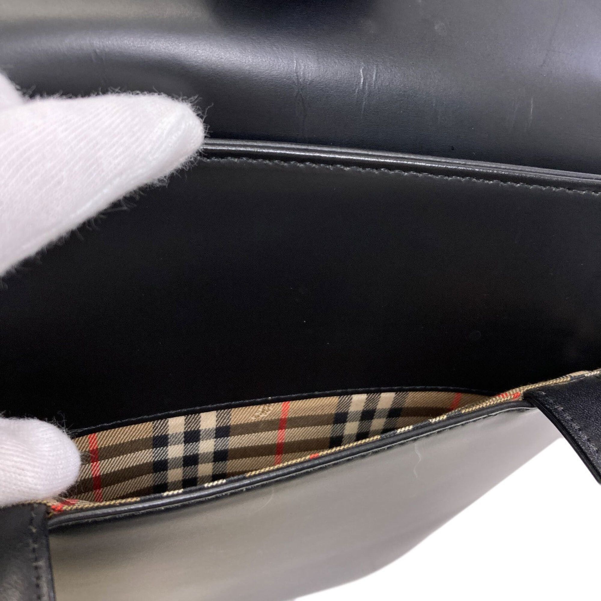 Burberry Burberry Check Leather Handbag for Women BURBERRY Size ONE SIZE - 8 Thumbnail
